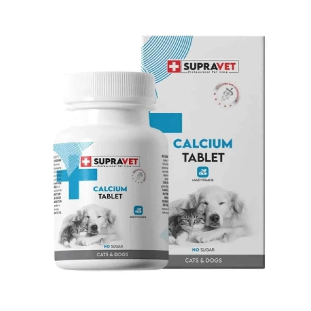 Supravet Kedi ve Köpek İçin Kalsiyum Vitamin Tablet 75'li
