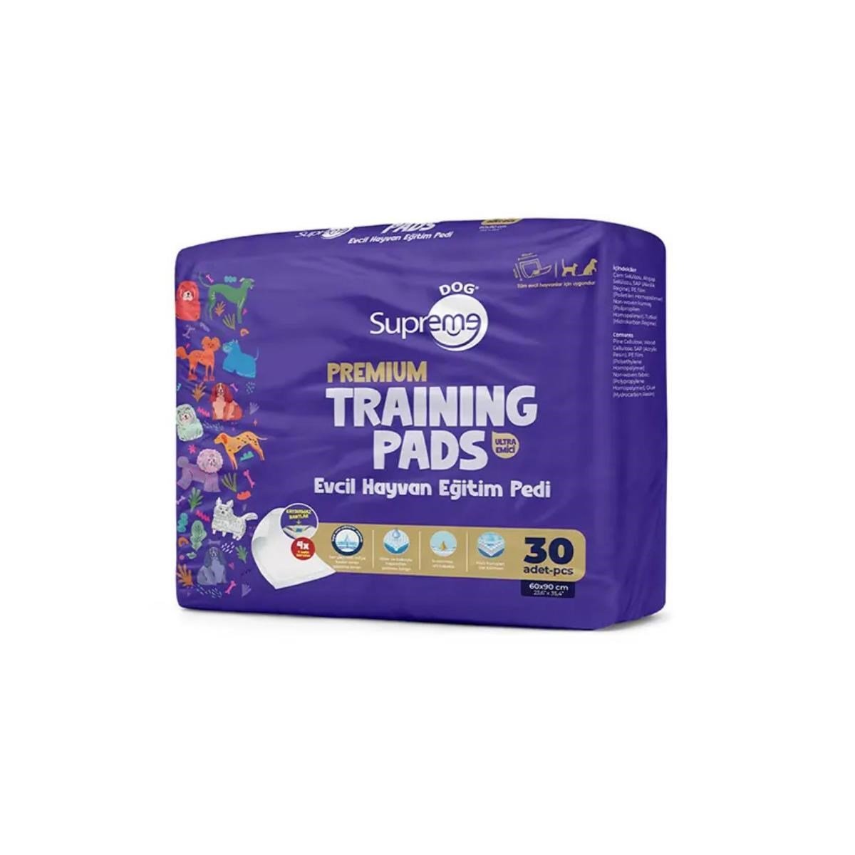 Supreme Dog Premium Evcil Hayvan Eğitim Pedi 60*90 30'lu