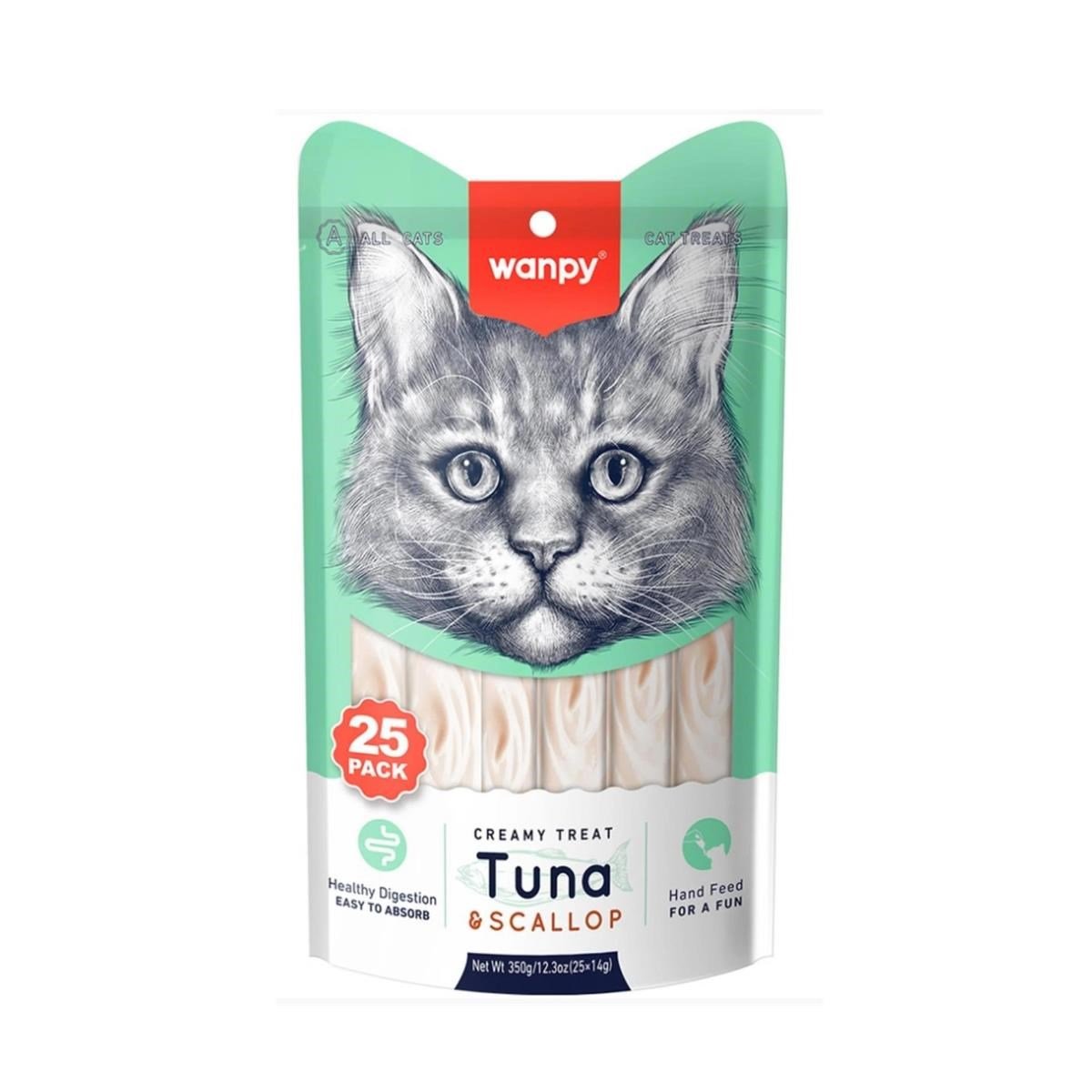 Wanpy Creamy Ton Balıklı ve Deniz Taraklı Krema Kedi Ödülü 25 Adet (14 gr)