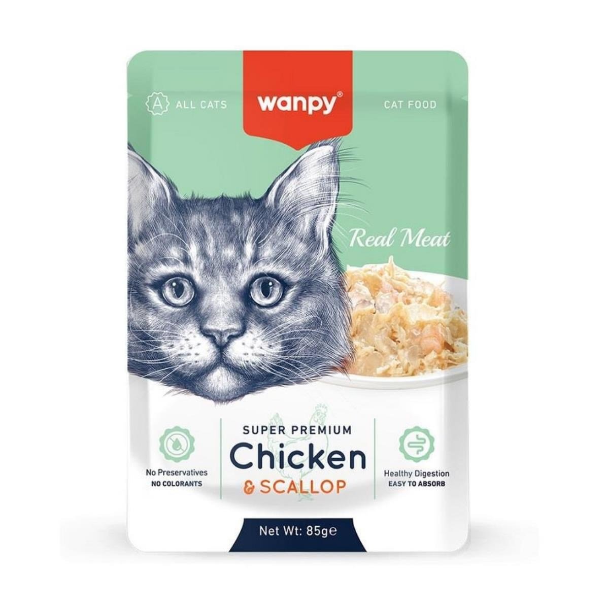 Wanpy Pouch Tavuklu & Deniz Taraklı Yaş Kedi Maması 85 Gr