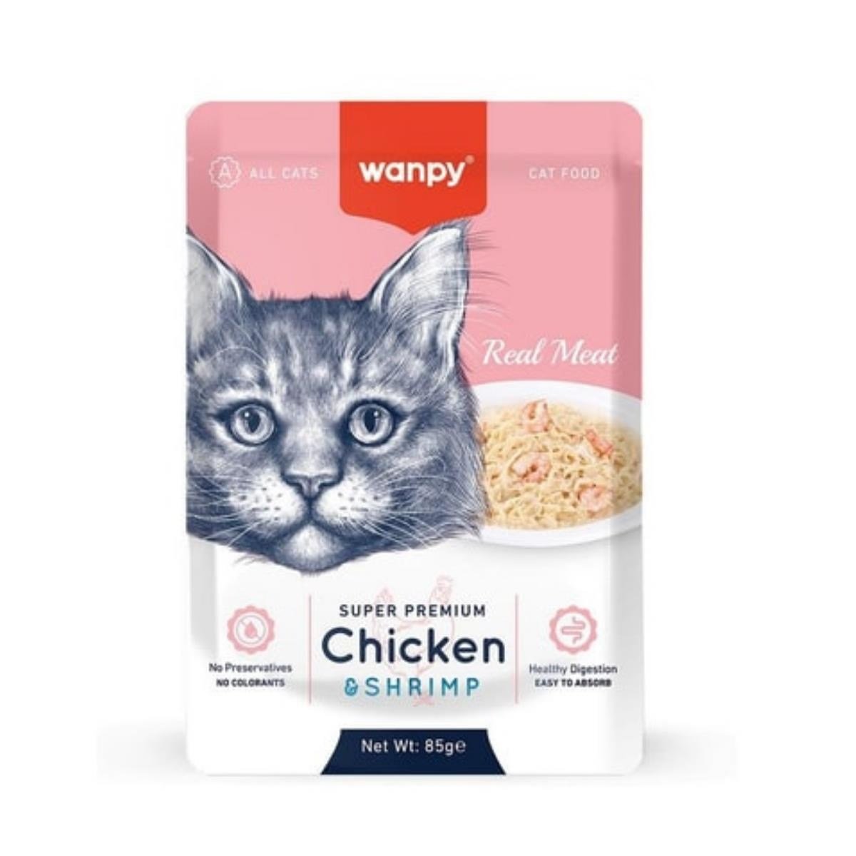 Wanpy Pouch Tavuklu & Karidesli Yaş Kedi Maması 85 Gr
