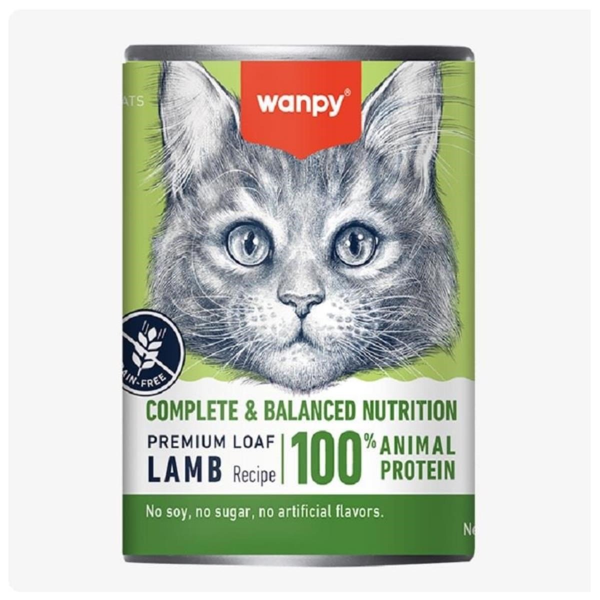 Wanpy Tahılsız %100 Kuzulu Kedi Konservesi 375 Gr