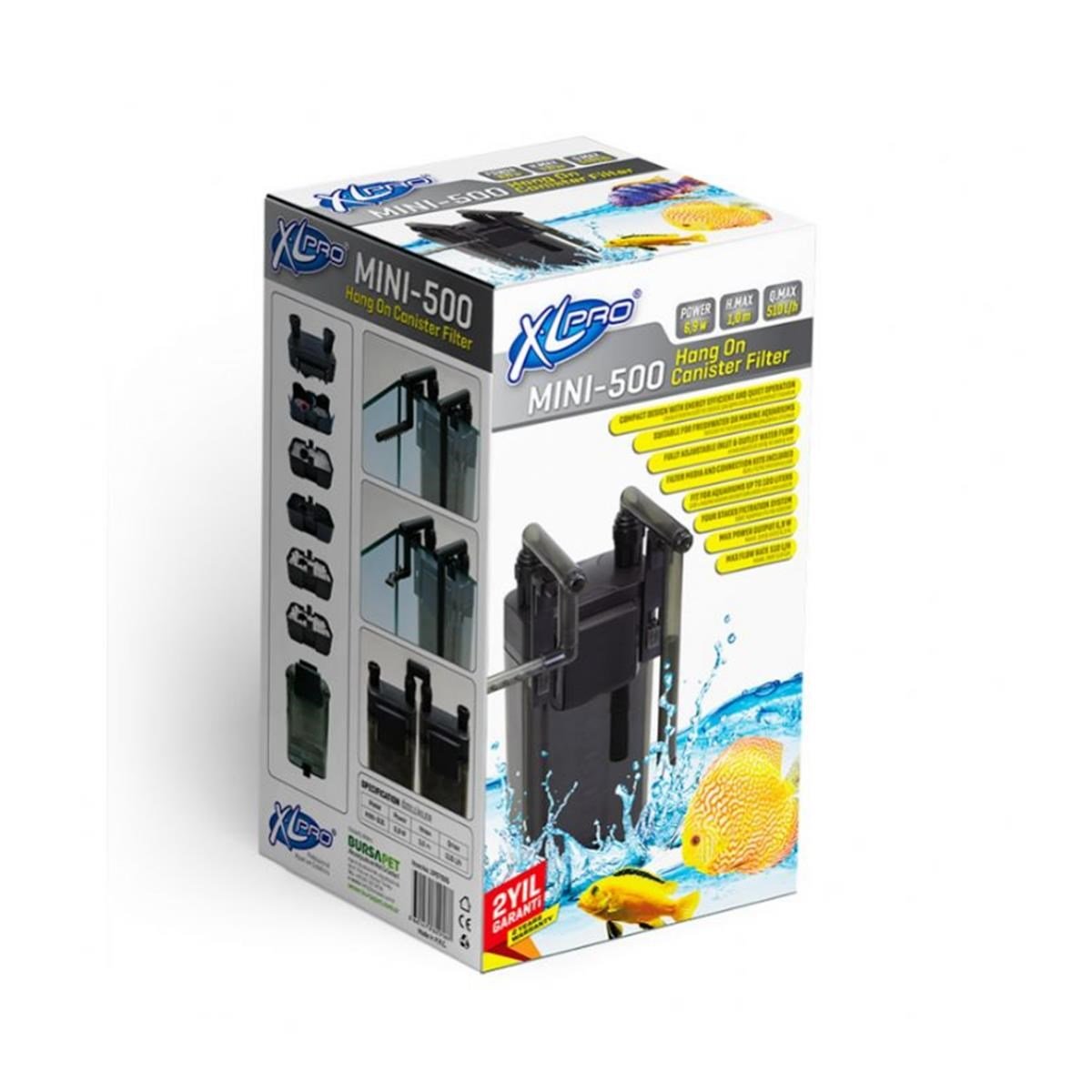 XLPRO MINI-500 MİNİ DIŞ FİLTRE 510L/H (DOLU)