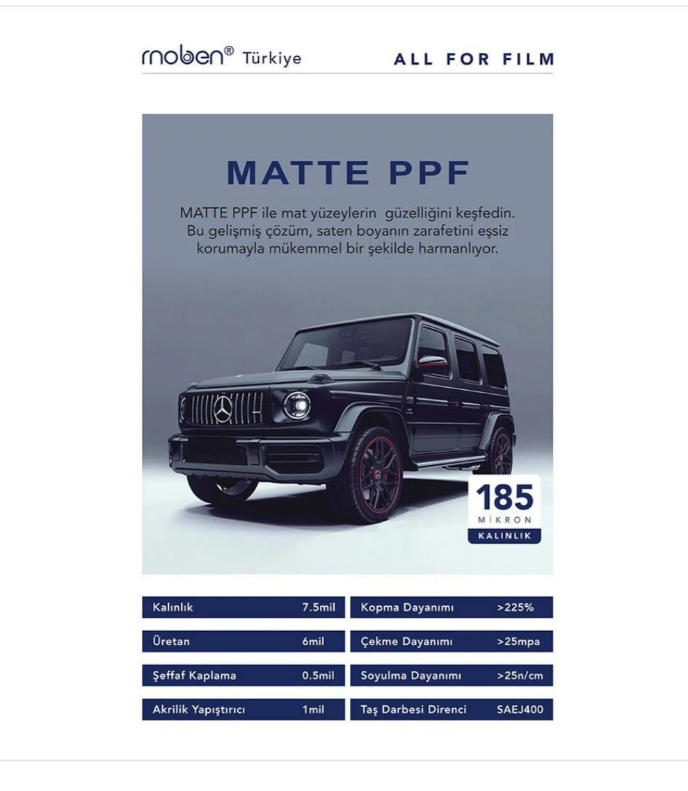 Moben Matte (Mat) Ppf Kaplama 185 Mikron (FİYAT SORUNUZ)