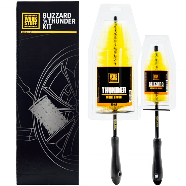 Work Stuff Blizzard ( 36cm ) & Thunder ( 45cm ) Yumuşak jant fırçası Seti - 2 Adet Fırça