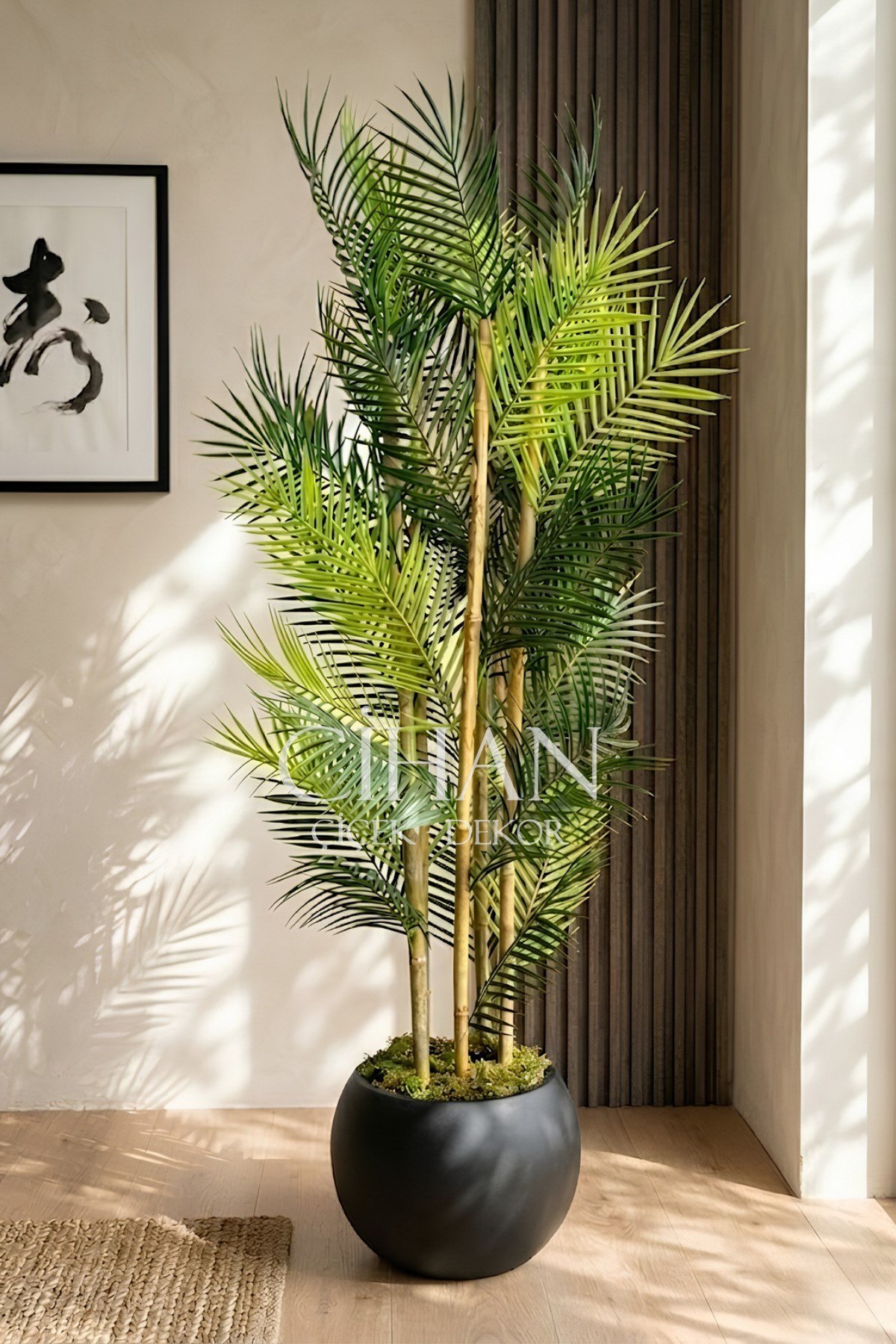 Küre Saksılı 170 cm Yapay Bambu Areka Ağacı