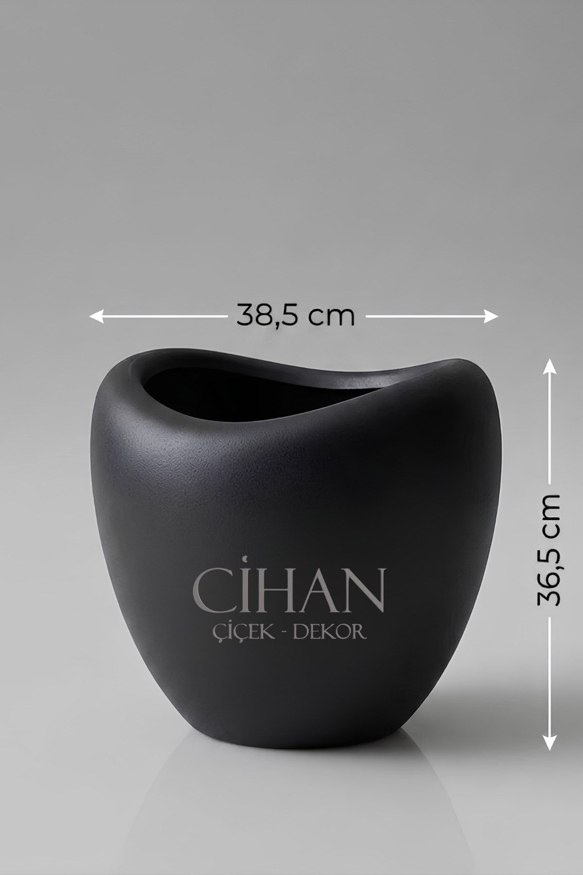 Lüks Lale Tasarım Siyah Plastik Saksı 25L – 38.5x36.5 cm UV Korumalı