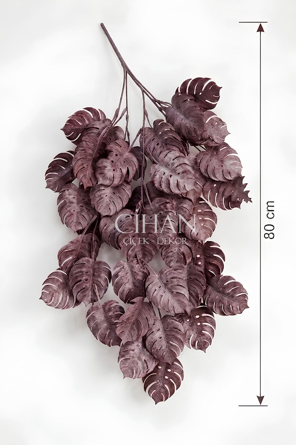 Yapay Sarkan Deve Tabanı (Monstera) Bitkisi 80 cm - Pudralı Sarmaşık
