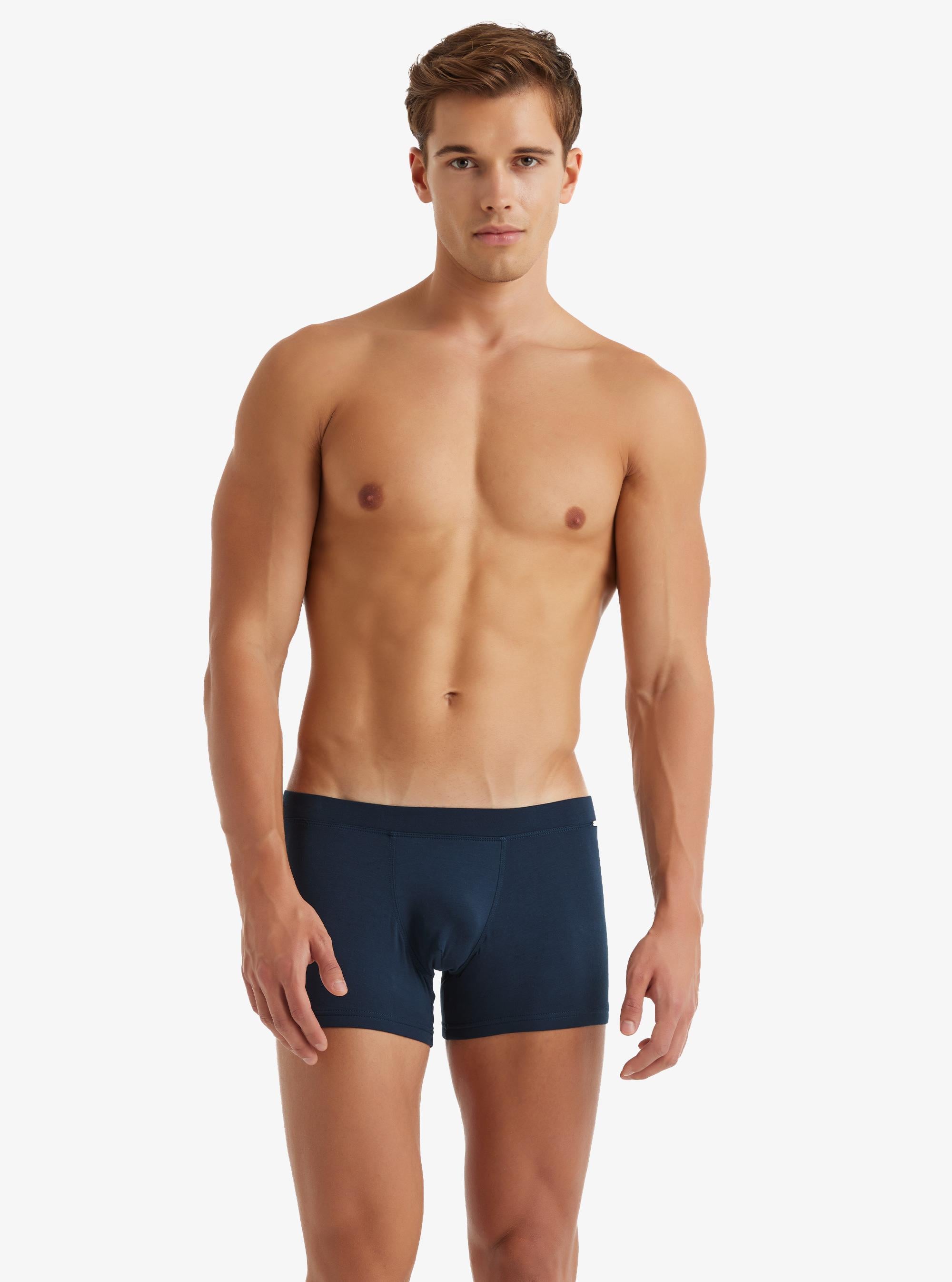 Erkek Modal Elastan Boxer Silver - Lacivert