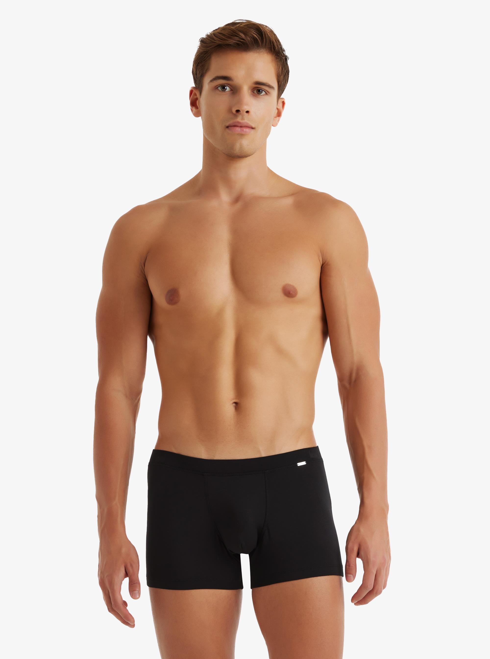 Erkek Modal Elastan Boxer Silver - Siyah