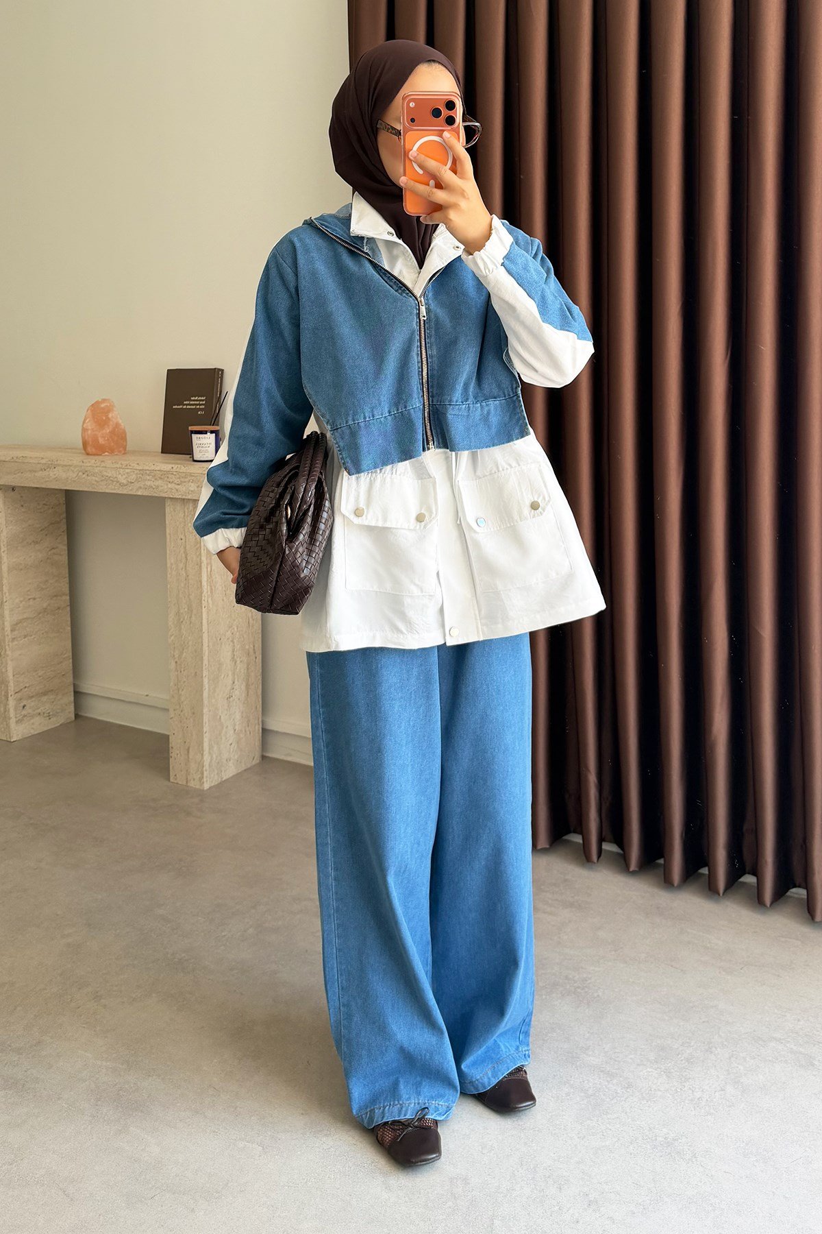 Garnili Denim Takım - Açık Kot