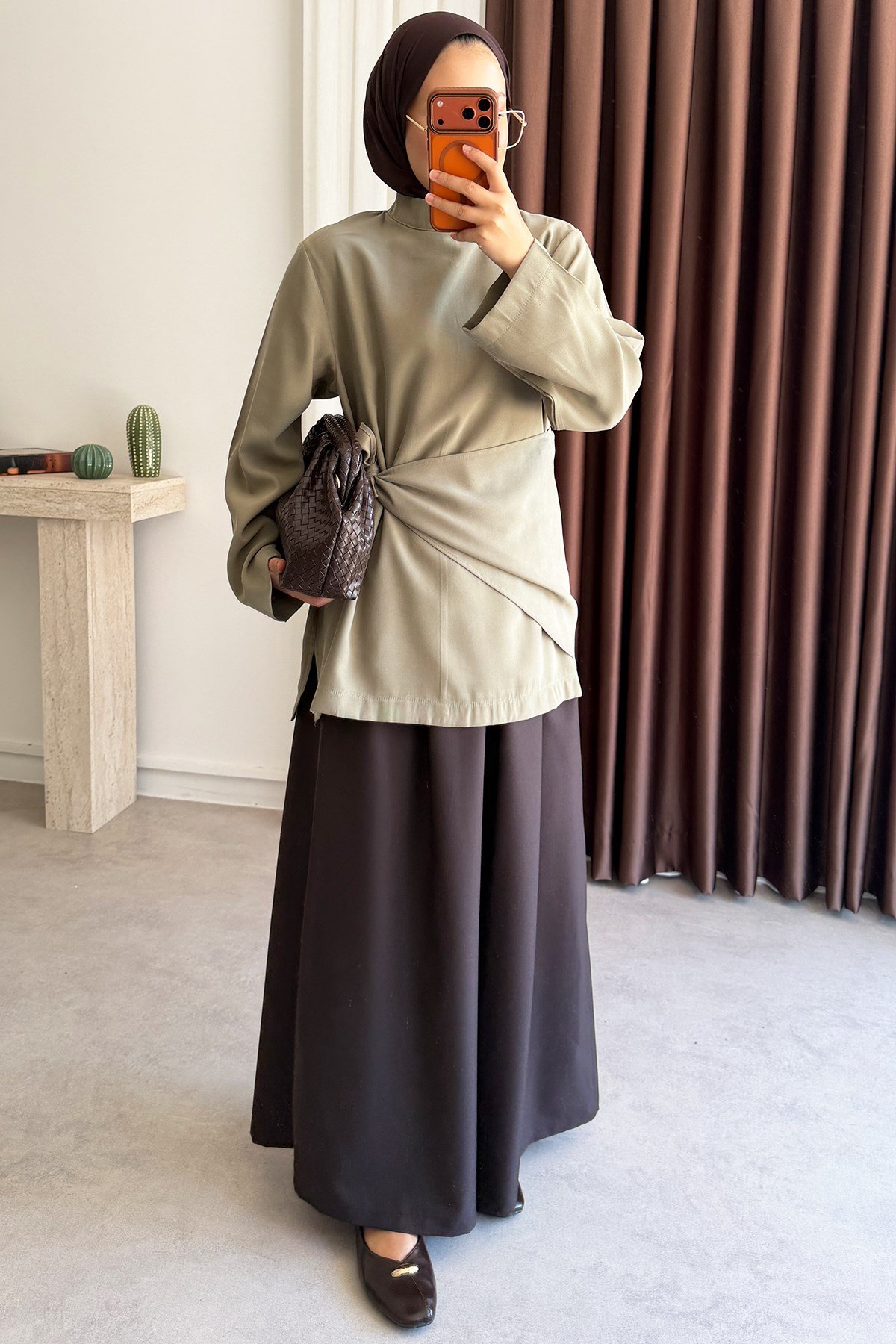 Kuşaklı Tunik - Olive