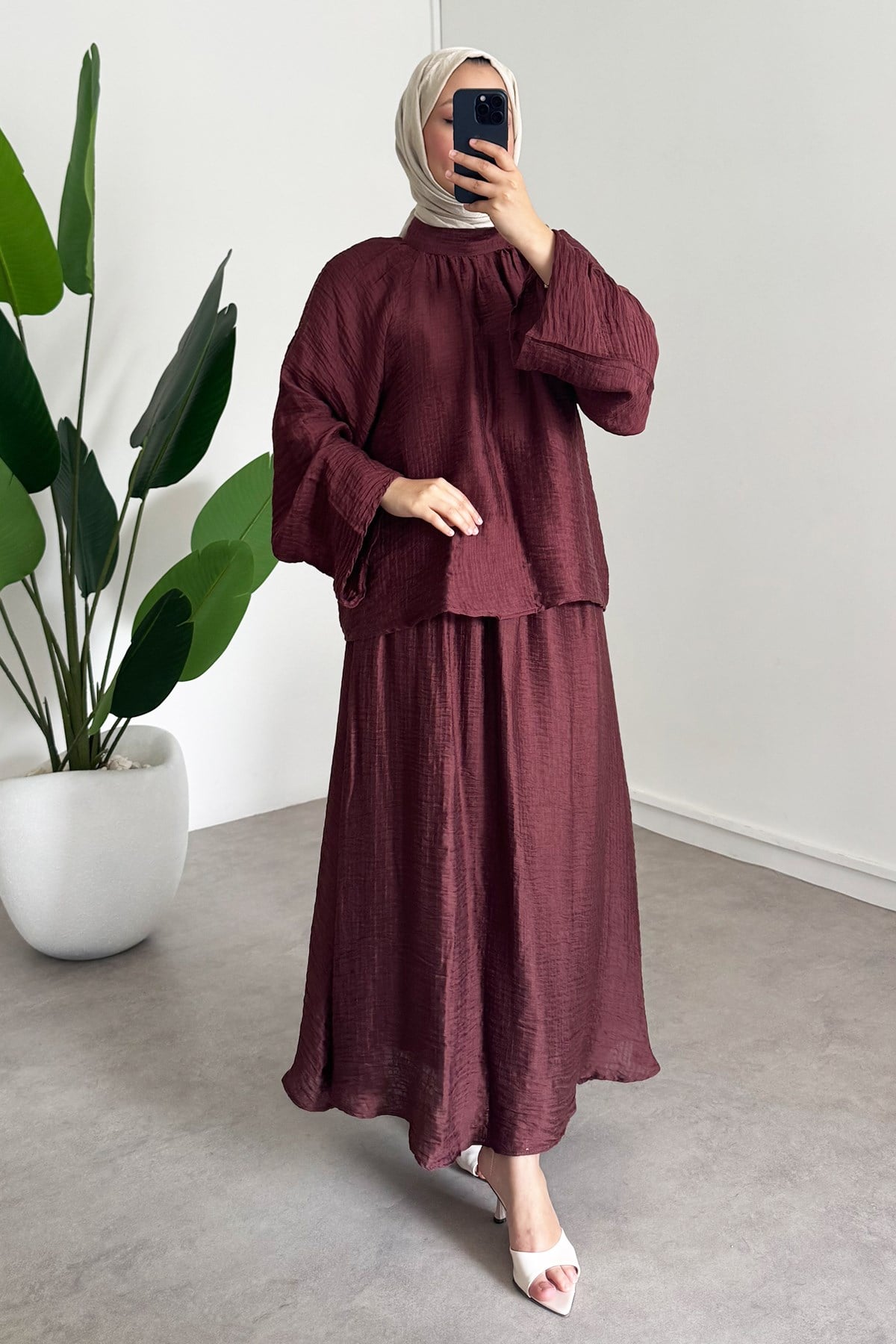 Lena Etekli Takım - Bordo