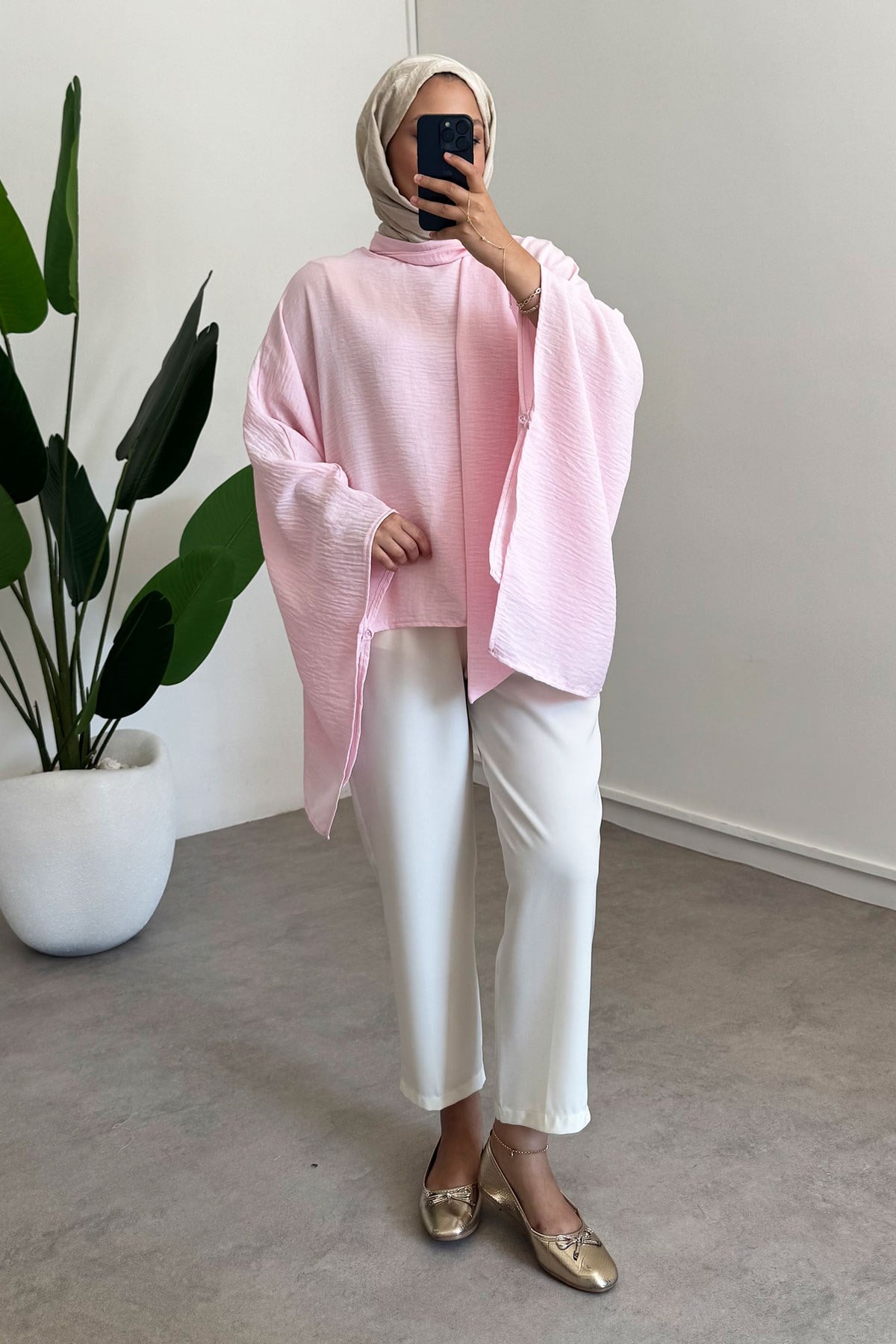 Panço Keten Gömlek - Pembe
