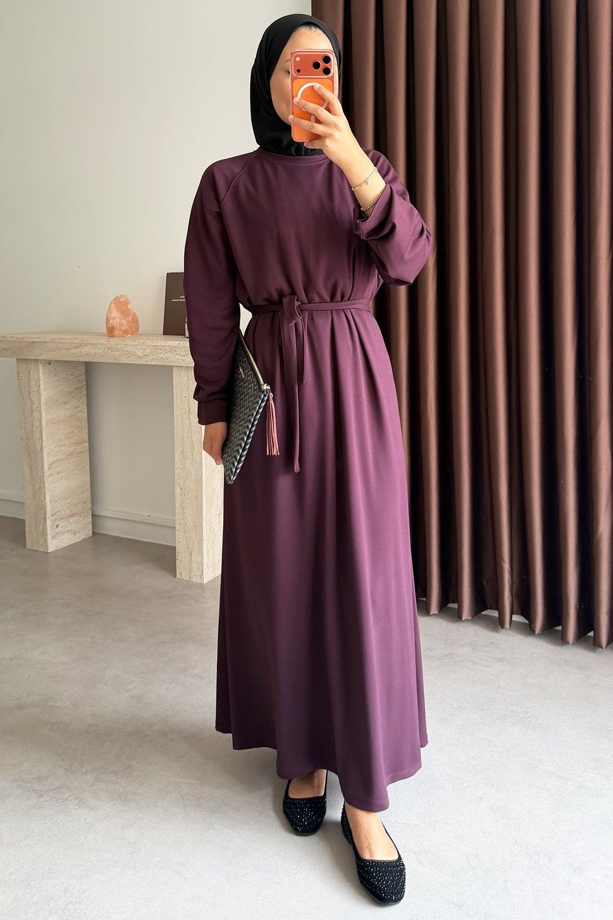 Reglan Kol  Oysh Elbise - Bordo