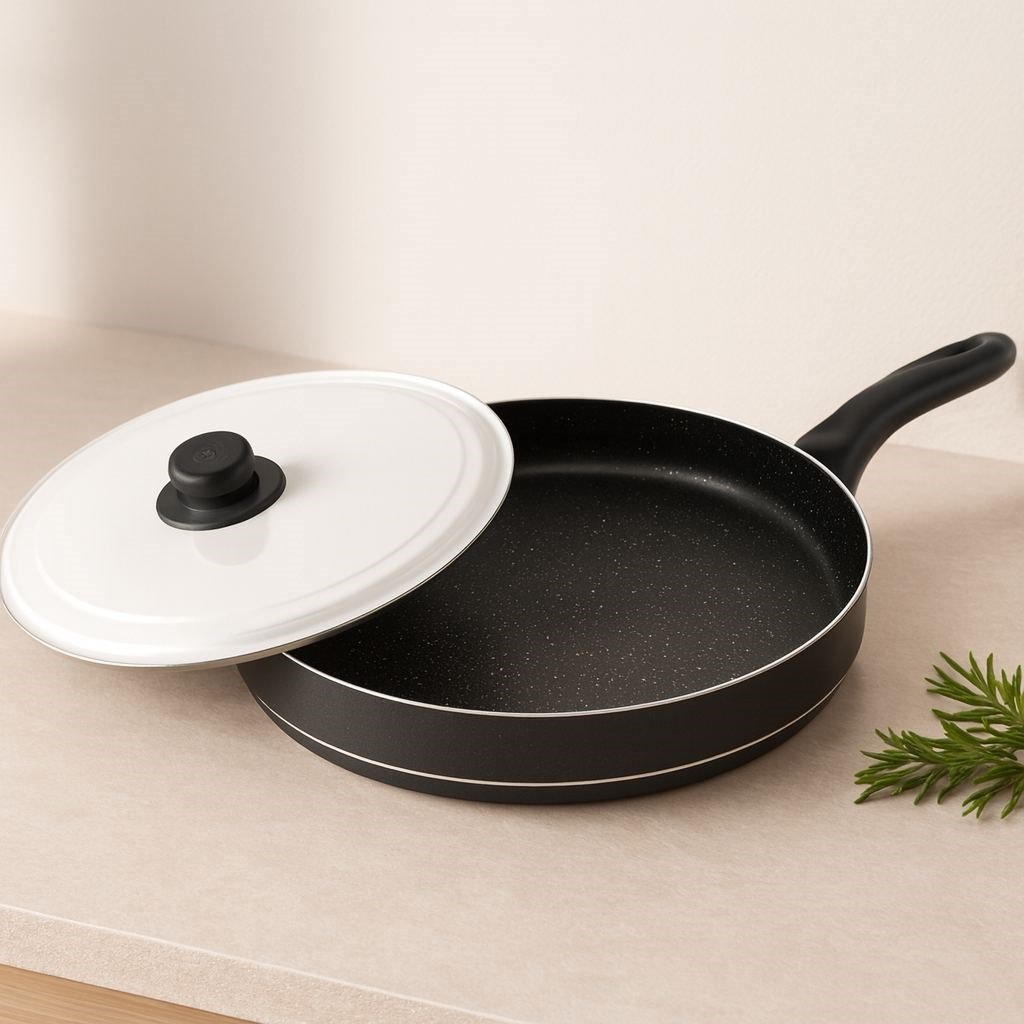 30 cm Teflon Balık Tavası - Metal Kapaklı