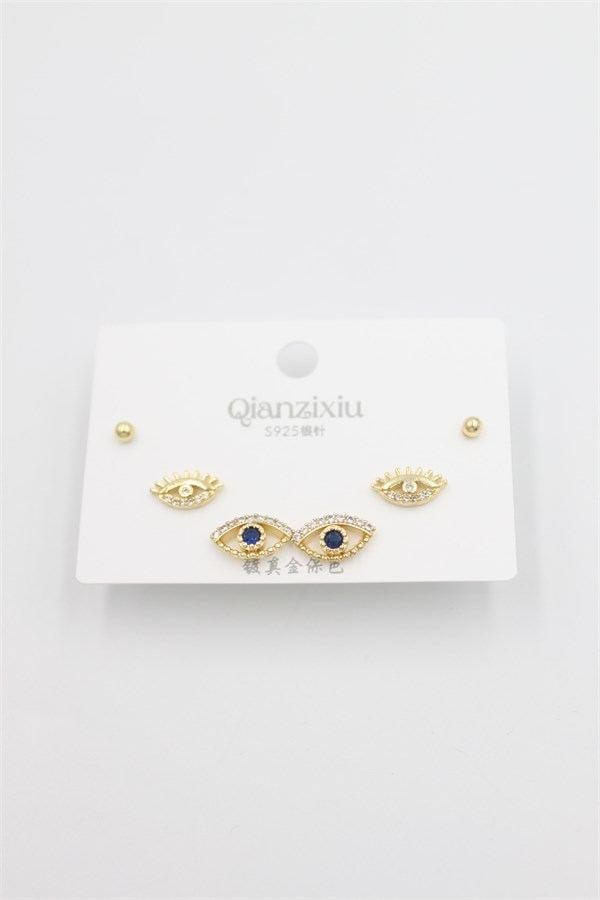Çoklu Set Küpe - Altın