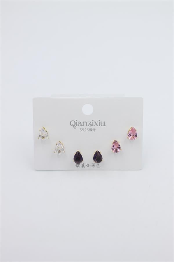 Çoklu Set Küpe - Altın