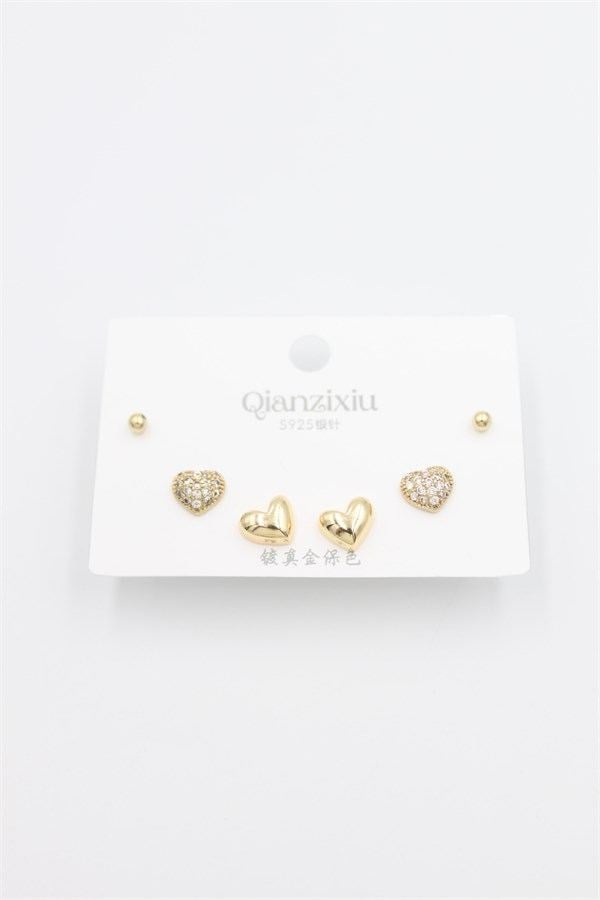 Çoklu Set Küpe - Altın