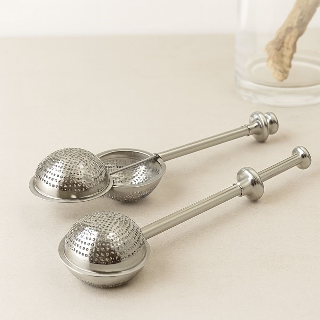 Metal Bitki Çay Süzgeci (Top Hazneli)