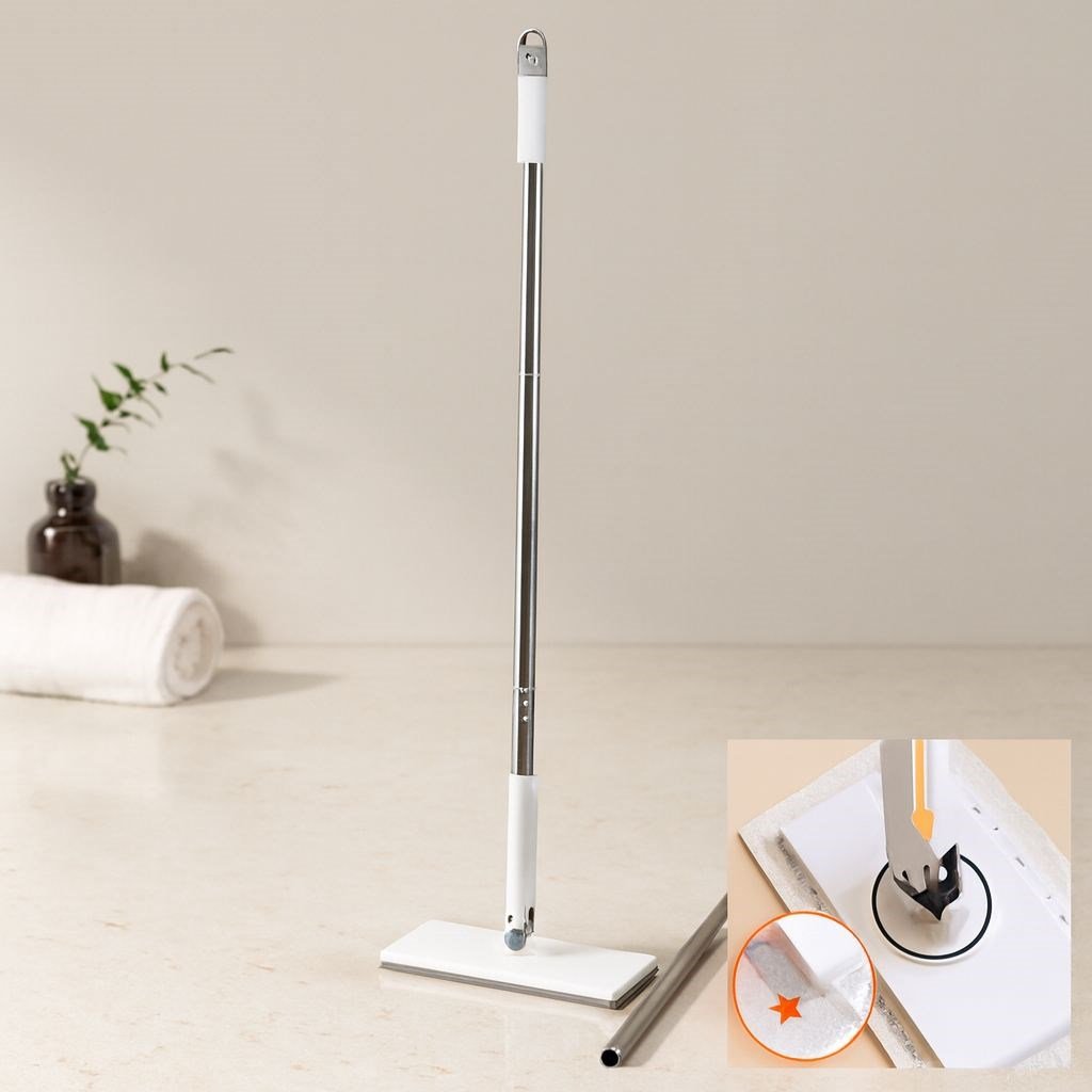 Otomatik Bez Değiştiren Mop 360° Döner Başlık 115 cm Sap