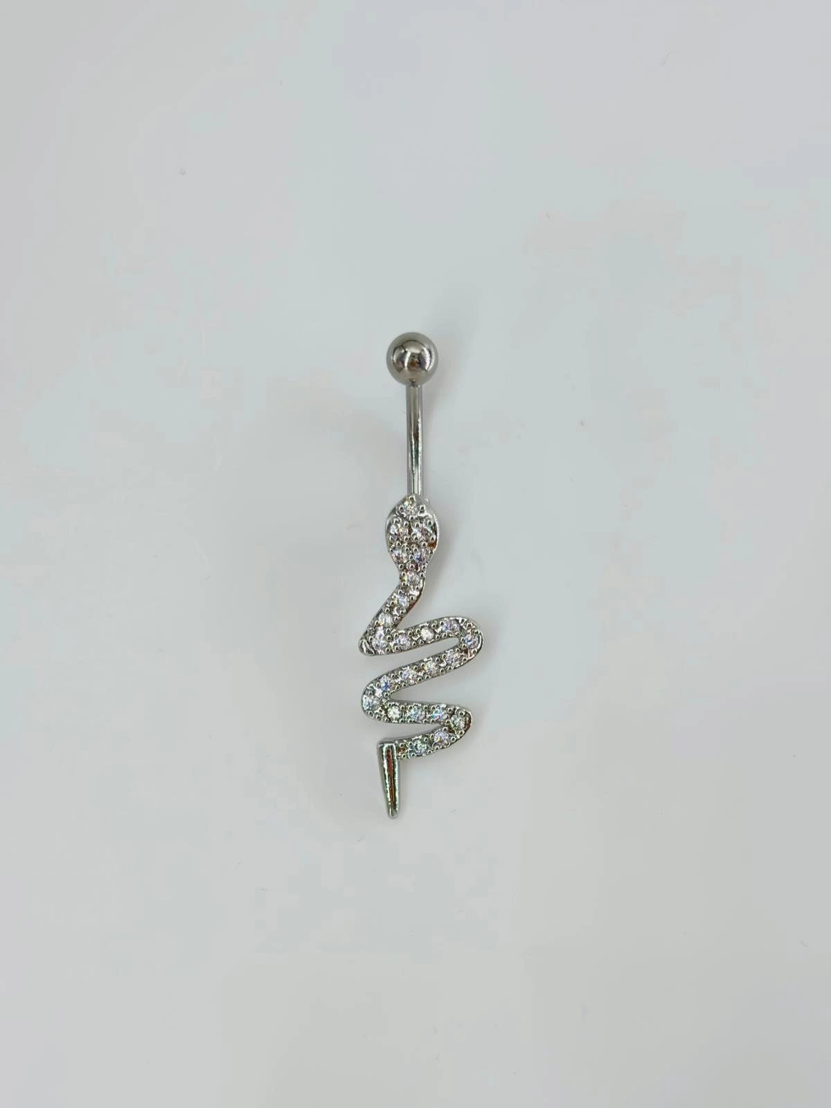 Yılan Detaylı Göbek Piercing