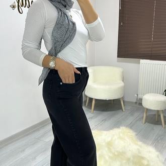 Mng siyah ön dikişli jean