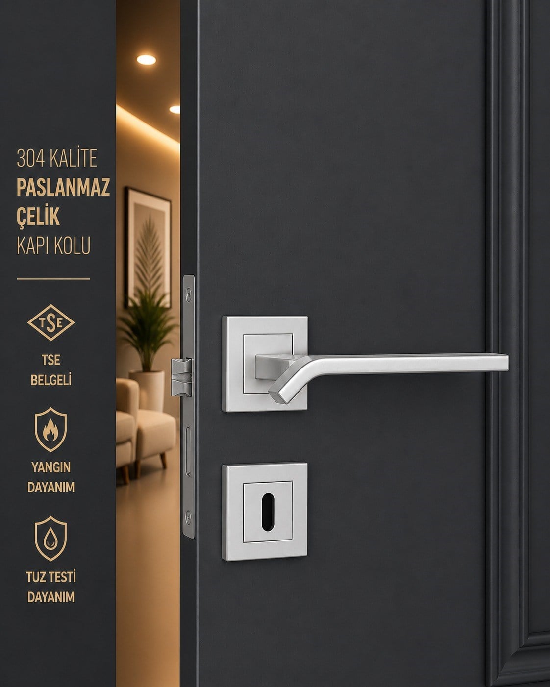 1401K Paslanmaz Çelik Kapı Kolu
