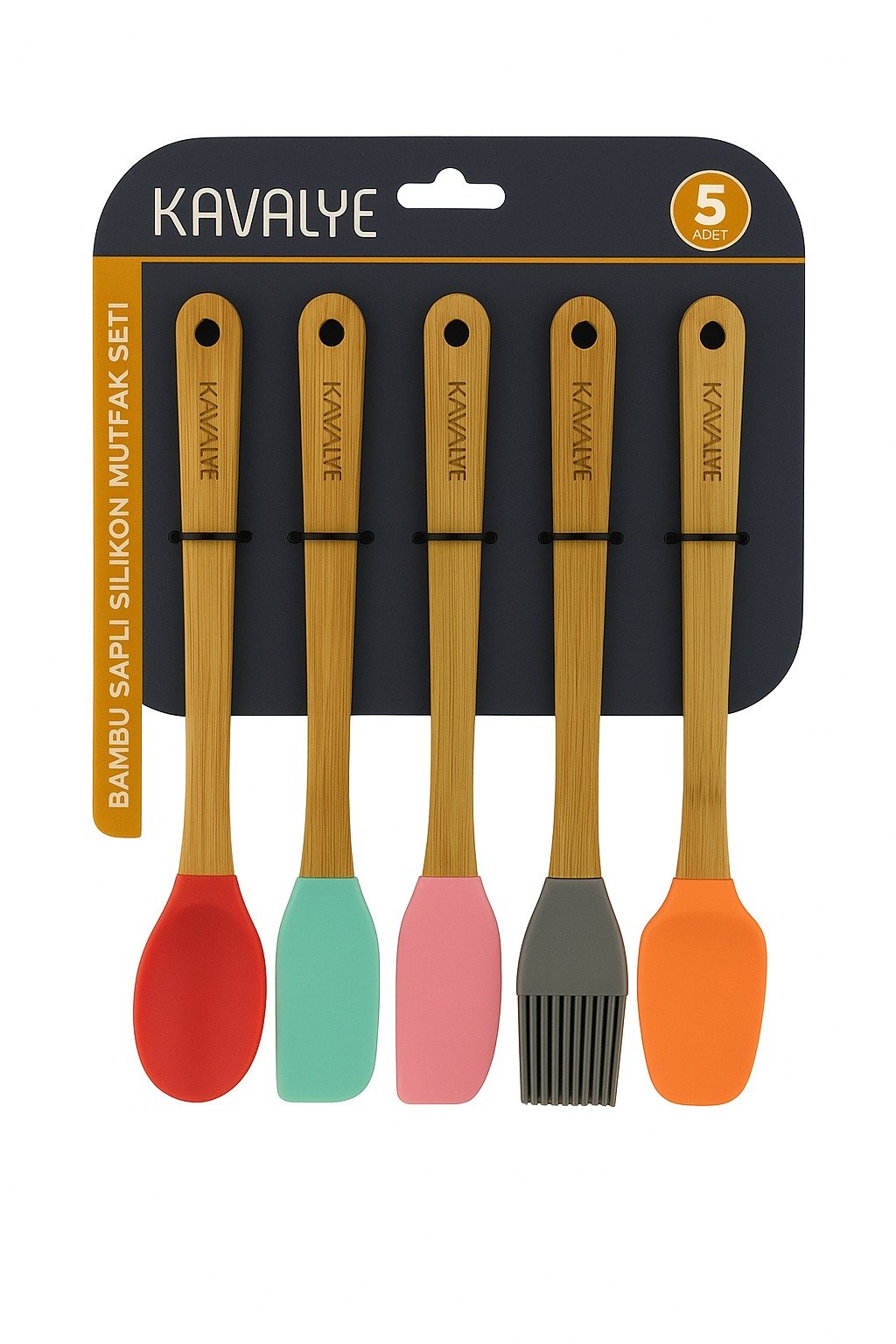 KAVALYE BAMBU SAP 5 PARÇA SİLK.MUTFAK SET 21 CM A&B