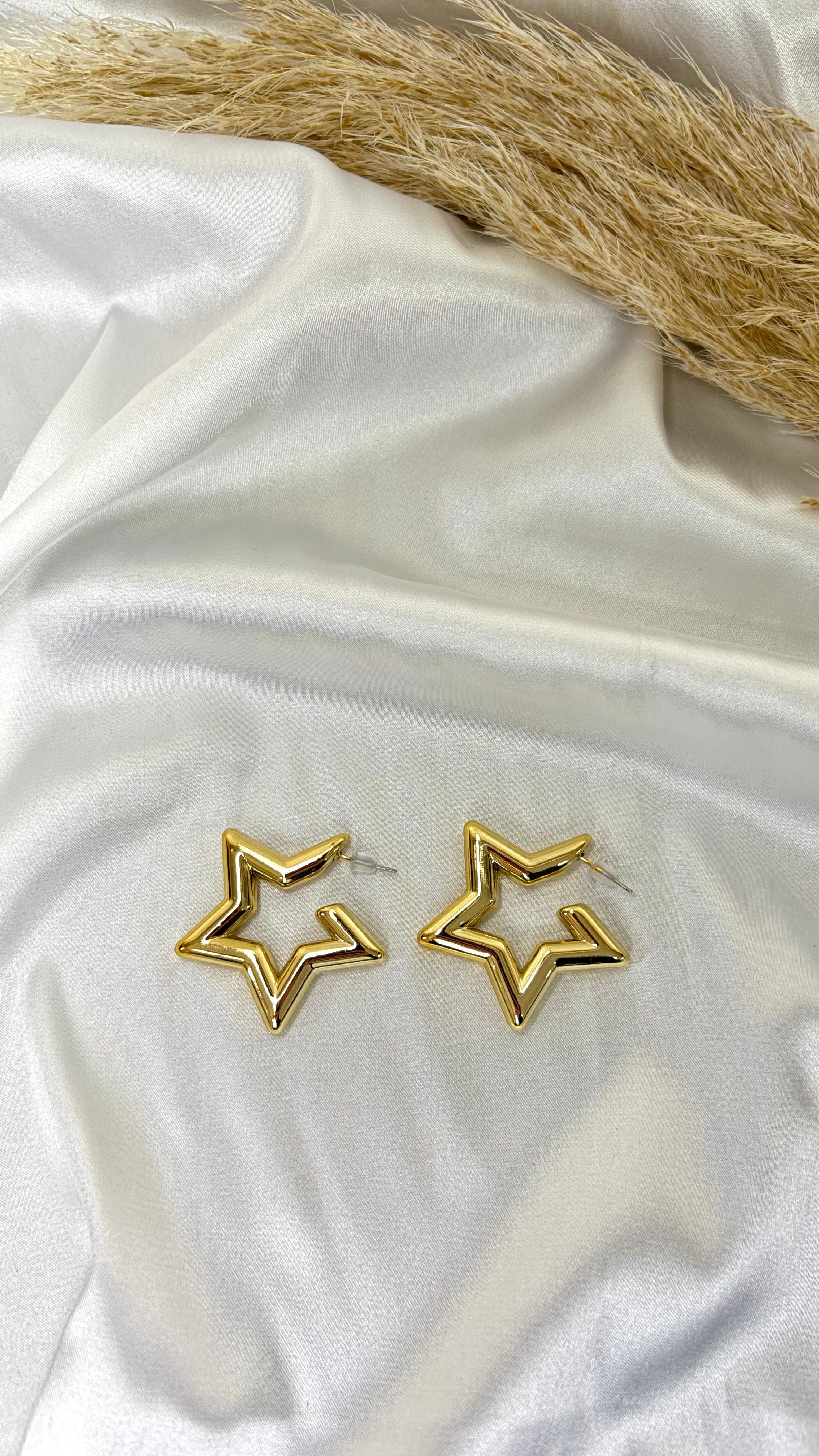 Kadın Gold Renk Yıldız Küpe