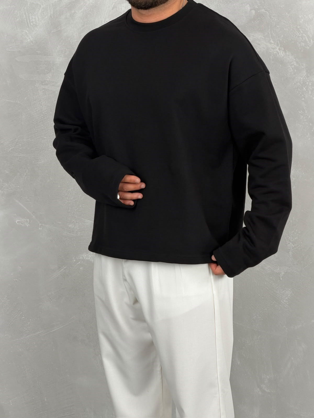 VONDRA NAKIL BASİC SWEATSHİRT SİYAH
