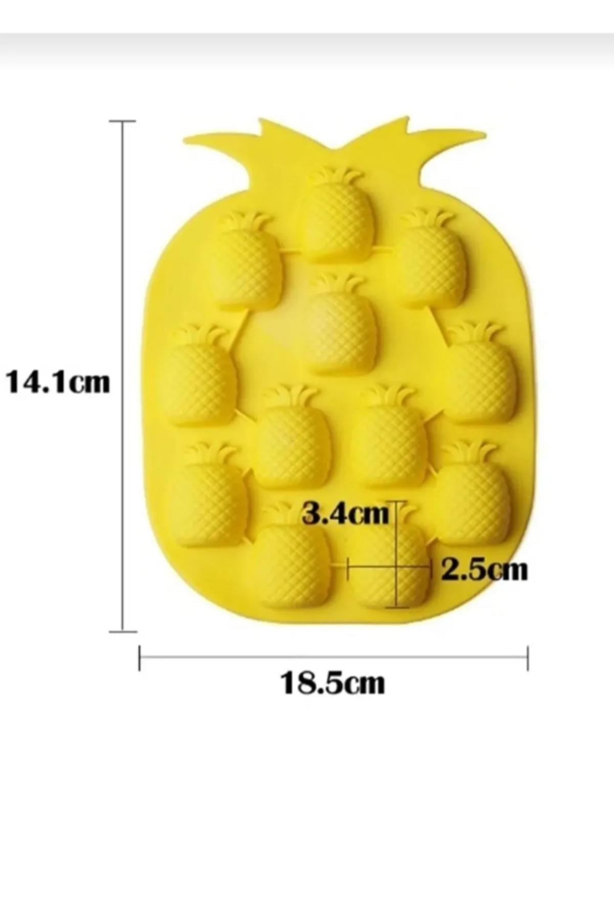 Ananas Şeklinde Silikon Buz Kalıbı | Mum, Sabun, Jöle, Çikolata Yapımında Da Kullanılır.essu40