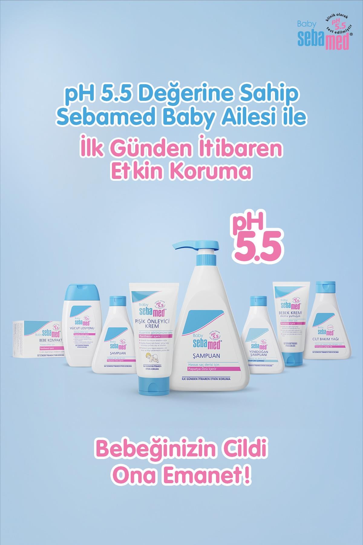 Baby pH 5.5 Göz Yakmayan Formül Nemlendirici Etkili Papatya Özütlü Bebek Şampuanı 500 ml