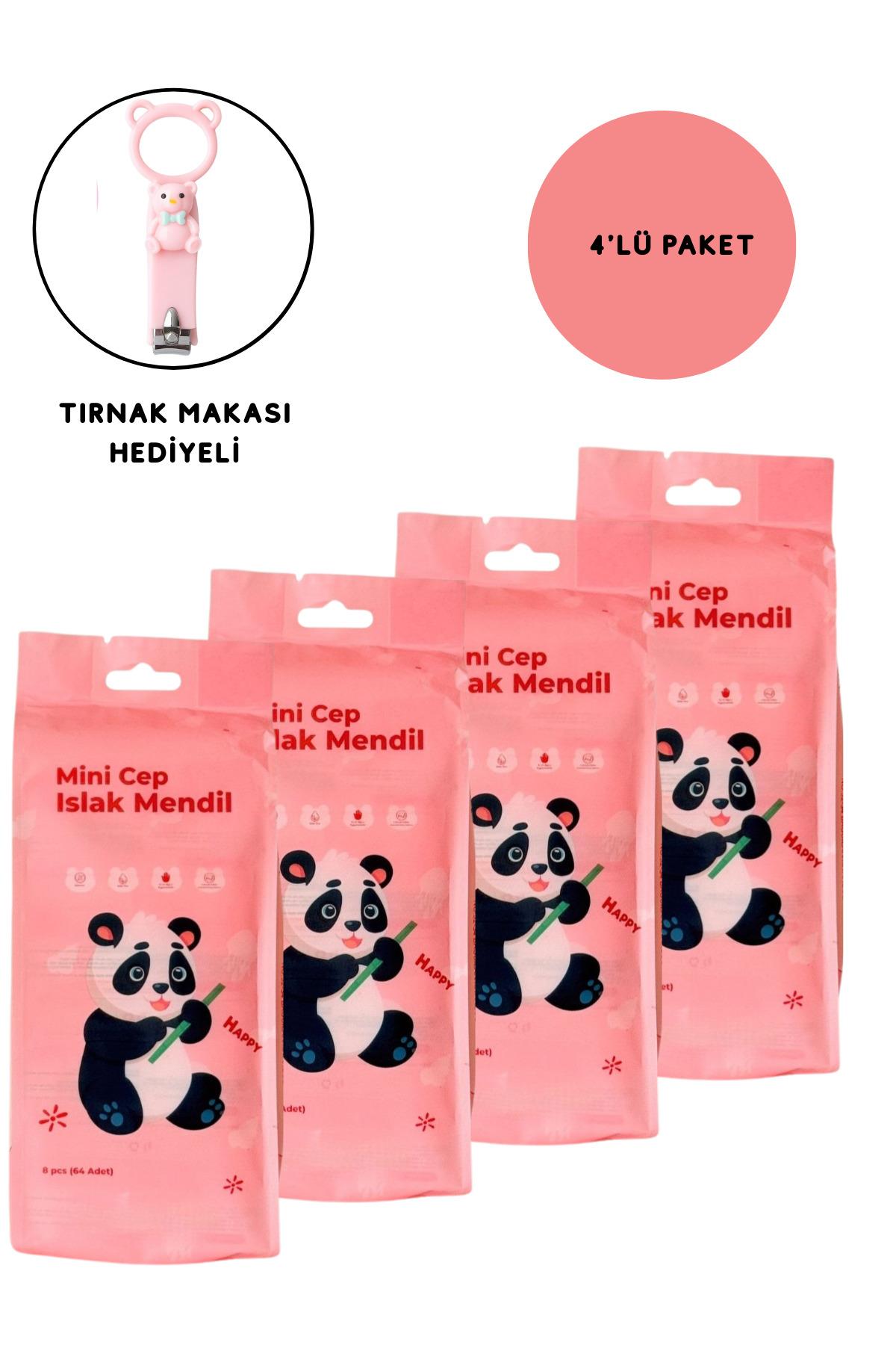 Mini Cep Boy Islak Mendil-Çocuklar İçin Pratik Hijyen- Cep Boy- 8'li Paket x 4 (32 Adet)