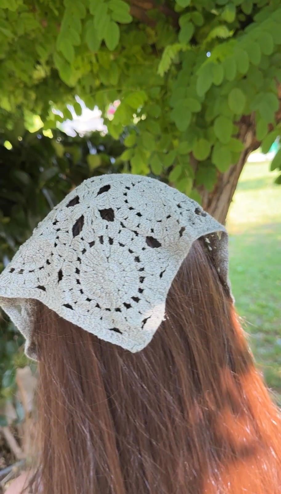 Adaçayı Yeşili Üçgen İpli Bandana