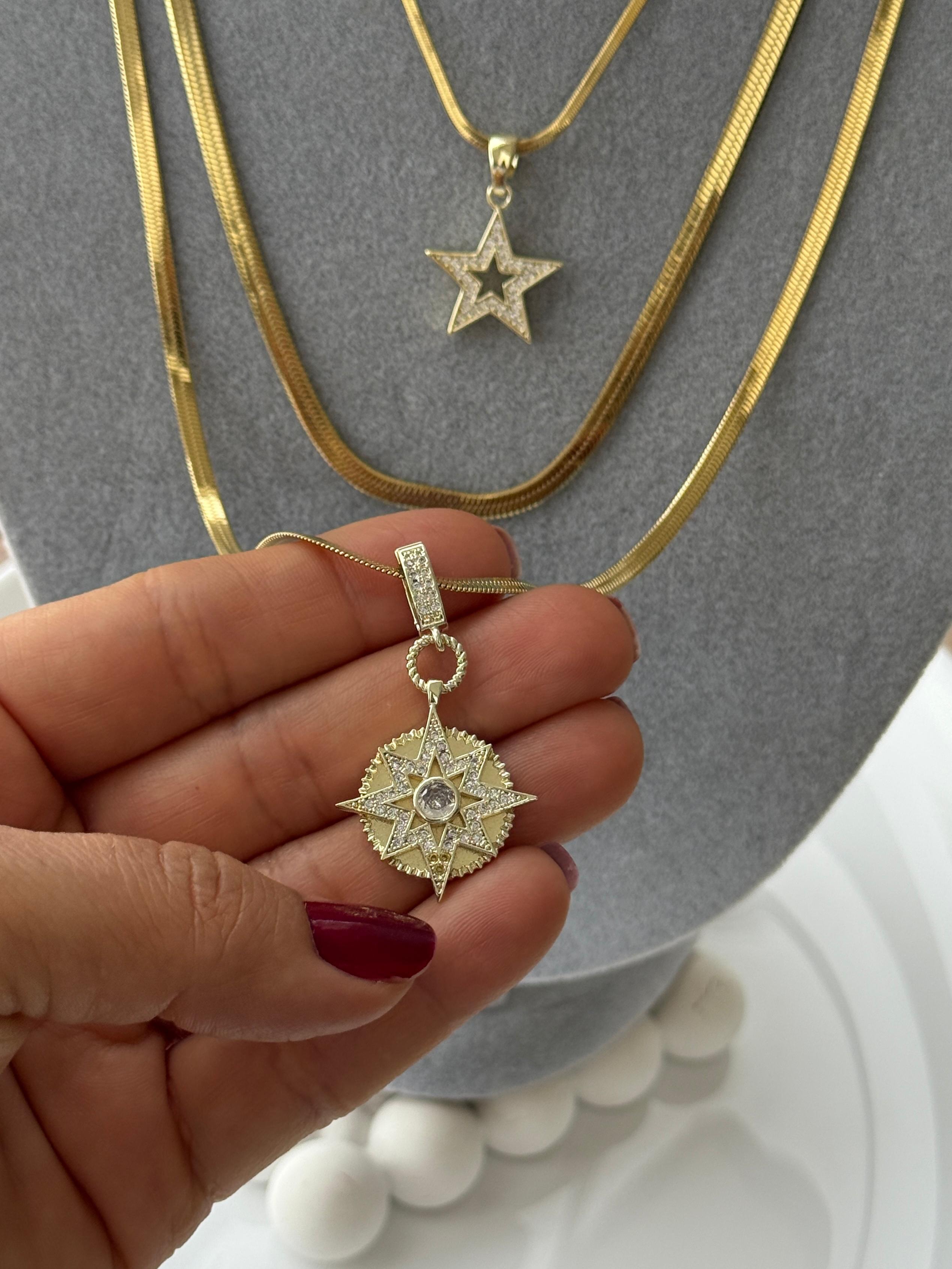 Çelik 14k Çoklu  Kolye