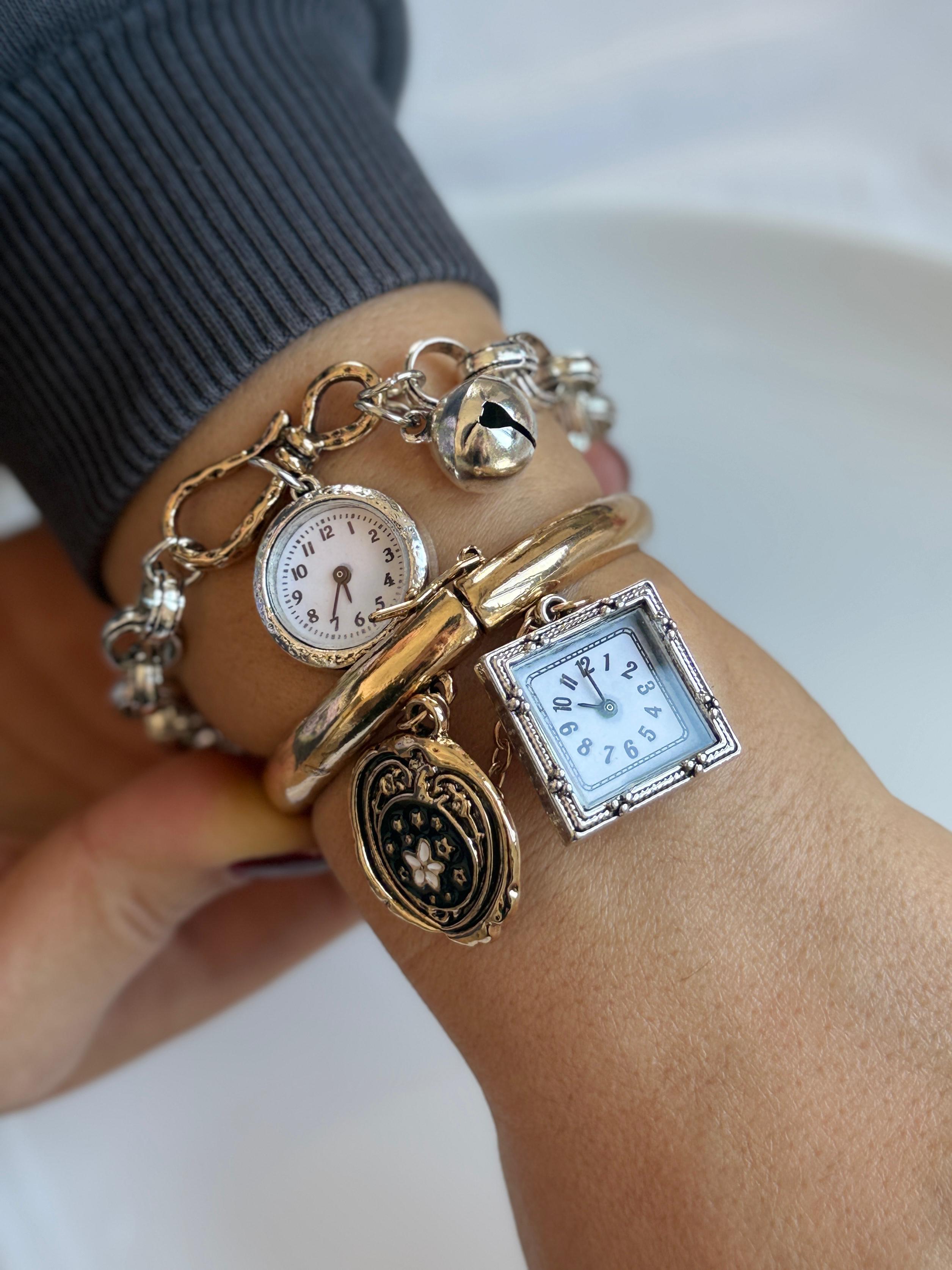 Çelik Marka Model Çift Renkli İkili Saat Bileklik