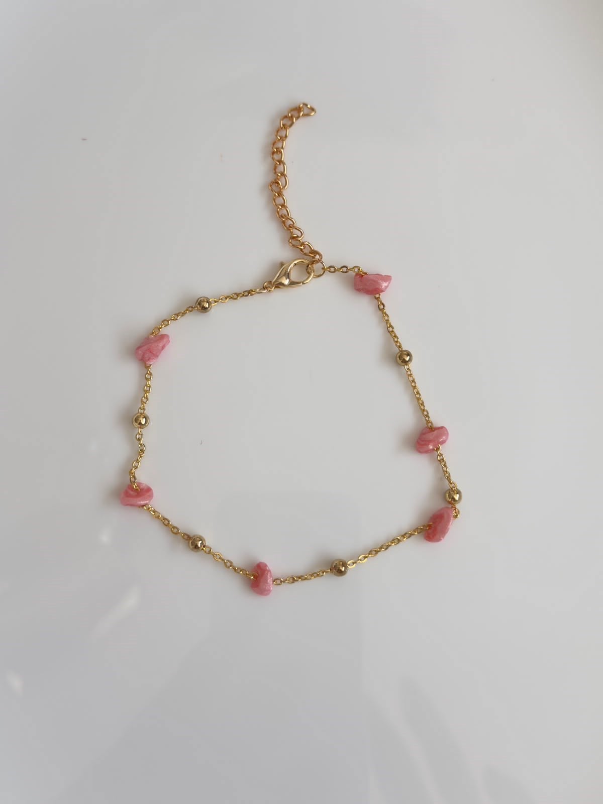 Çelik Pembe Çakıl Taşlı Halhal