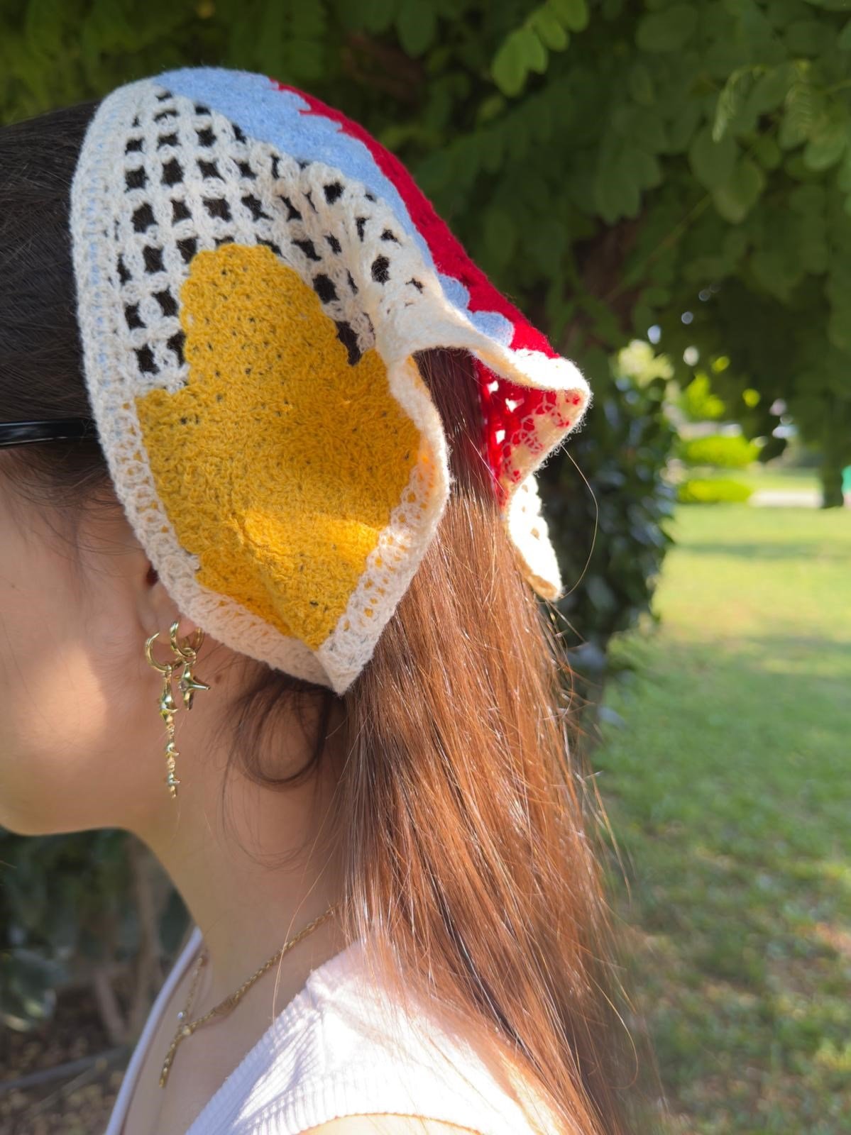 Kırmızı Deniz Yıldızlı Üçgen İpli Bandana