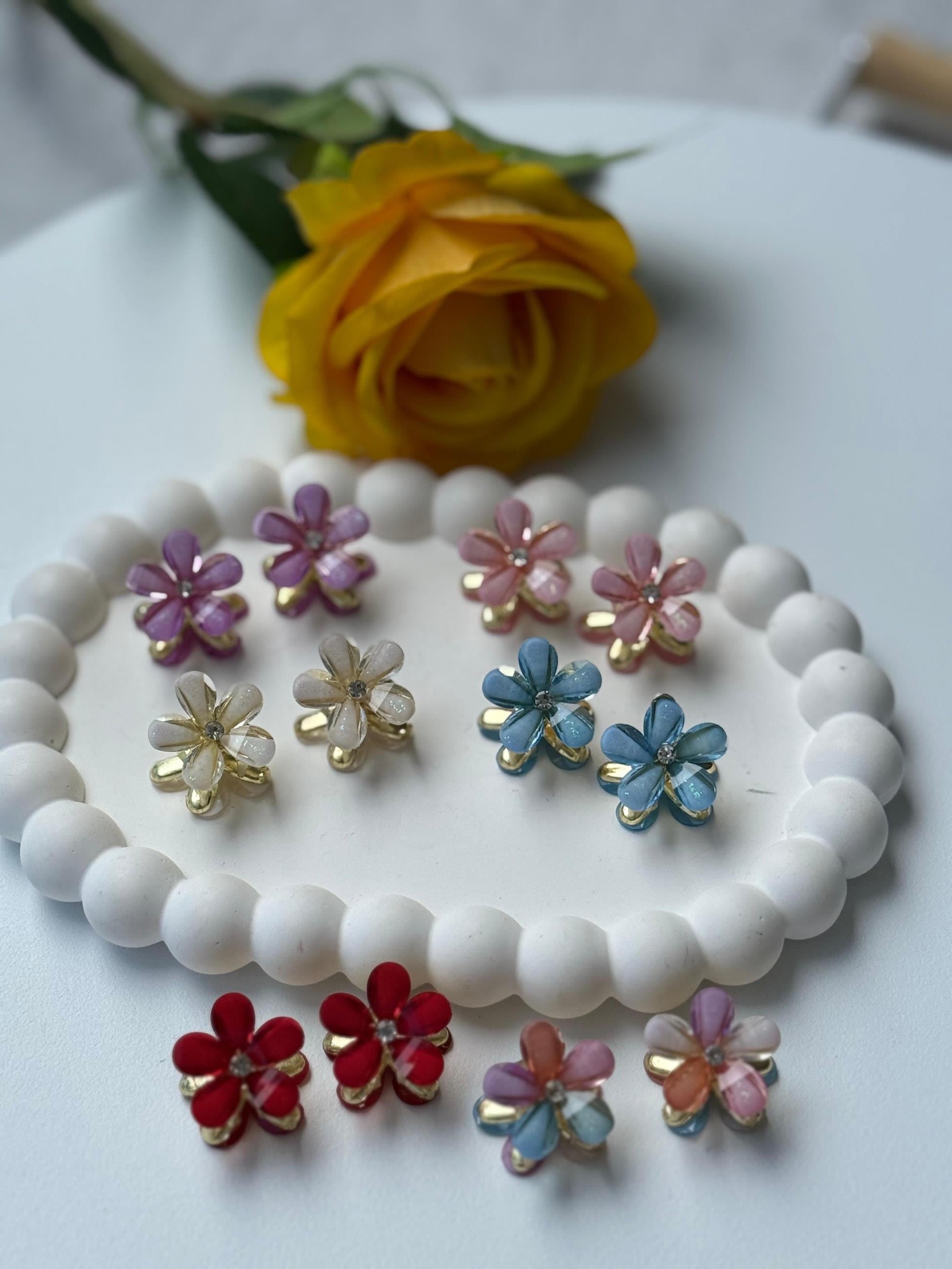 Minimal Mandal Çiçek Toka Lila