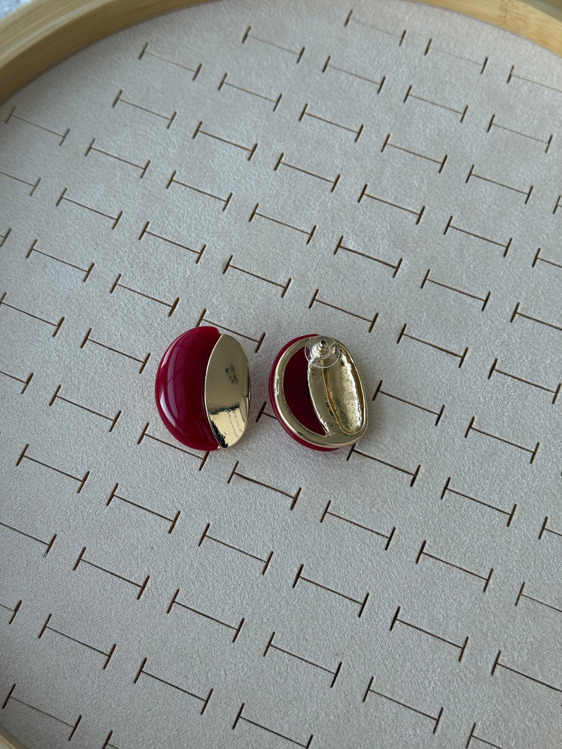 Özel Seri Gold Bordo Küpe