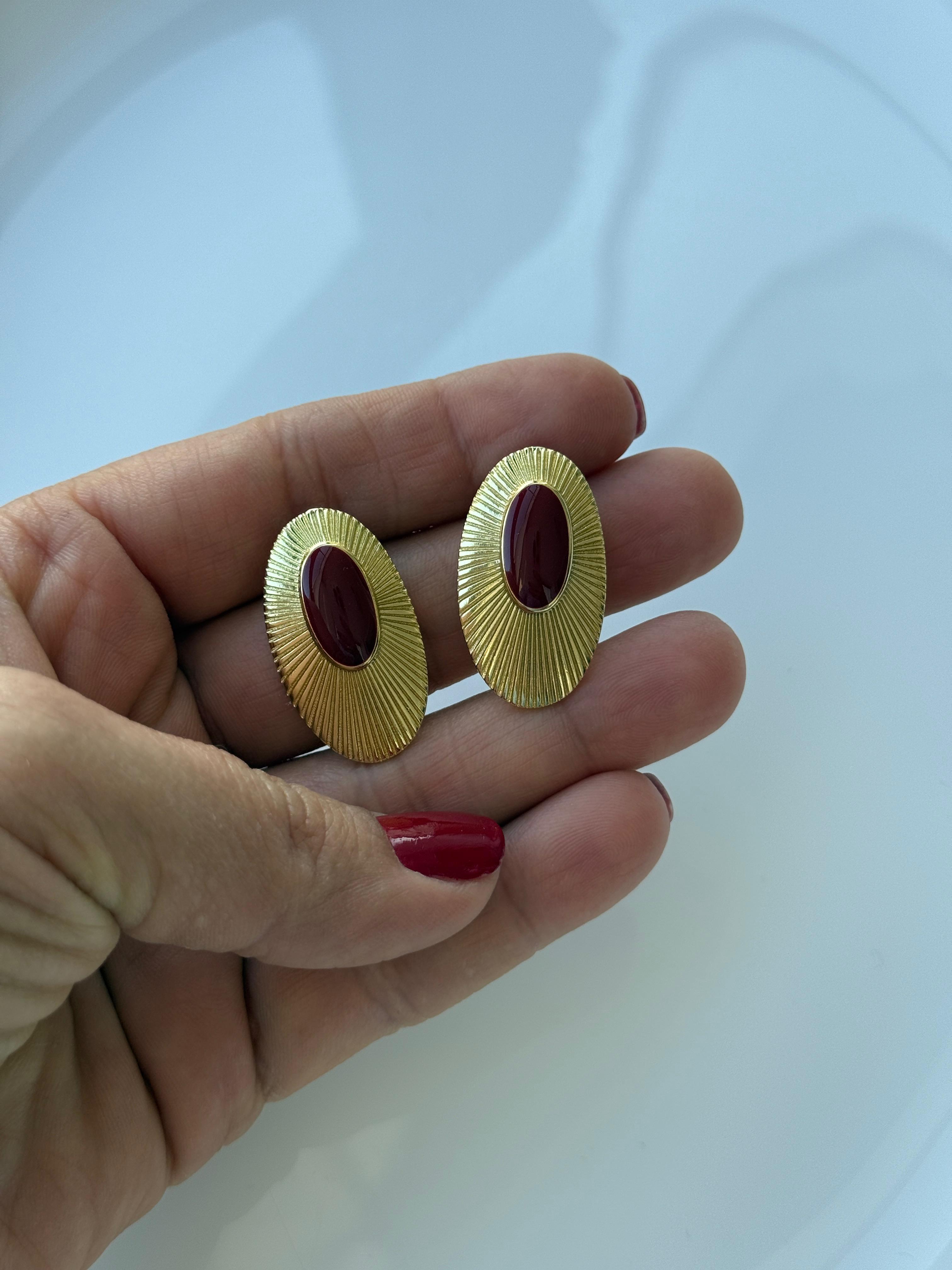 Özel Seri Minimal Bordo Vintage Küpe Küpe