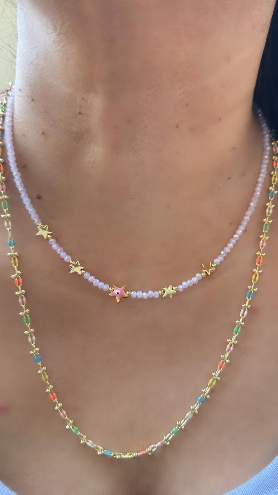 Vip 14k Mini Ataç Zincirli Kolye Kombini