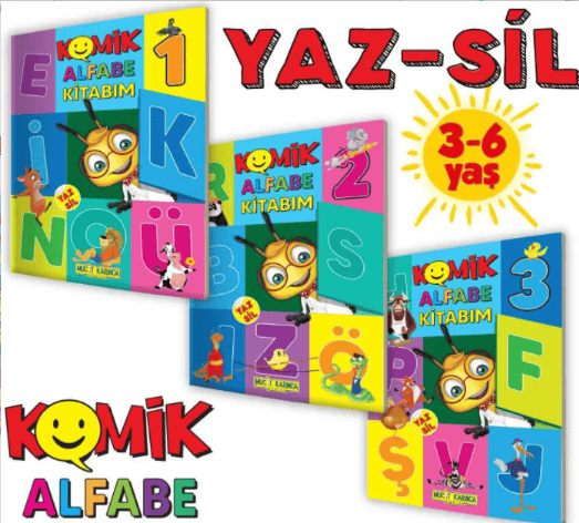 Yaz-Sil Komik Alfabe Kitabım 3-6 Yaş