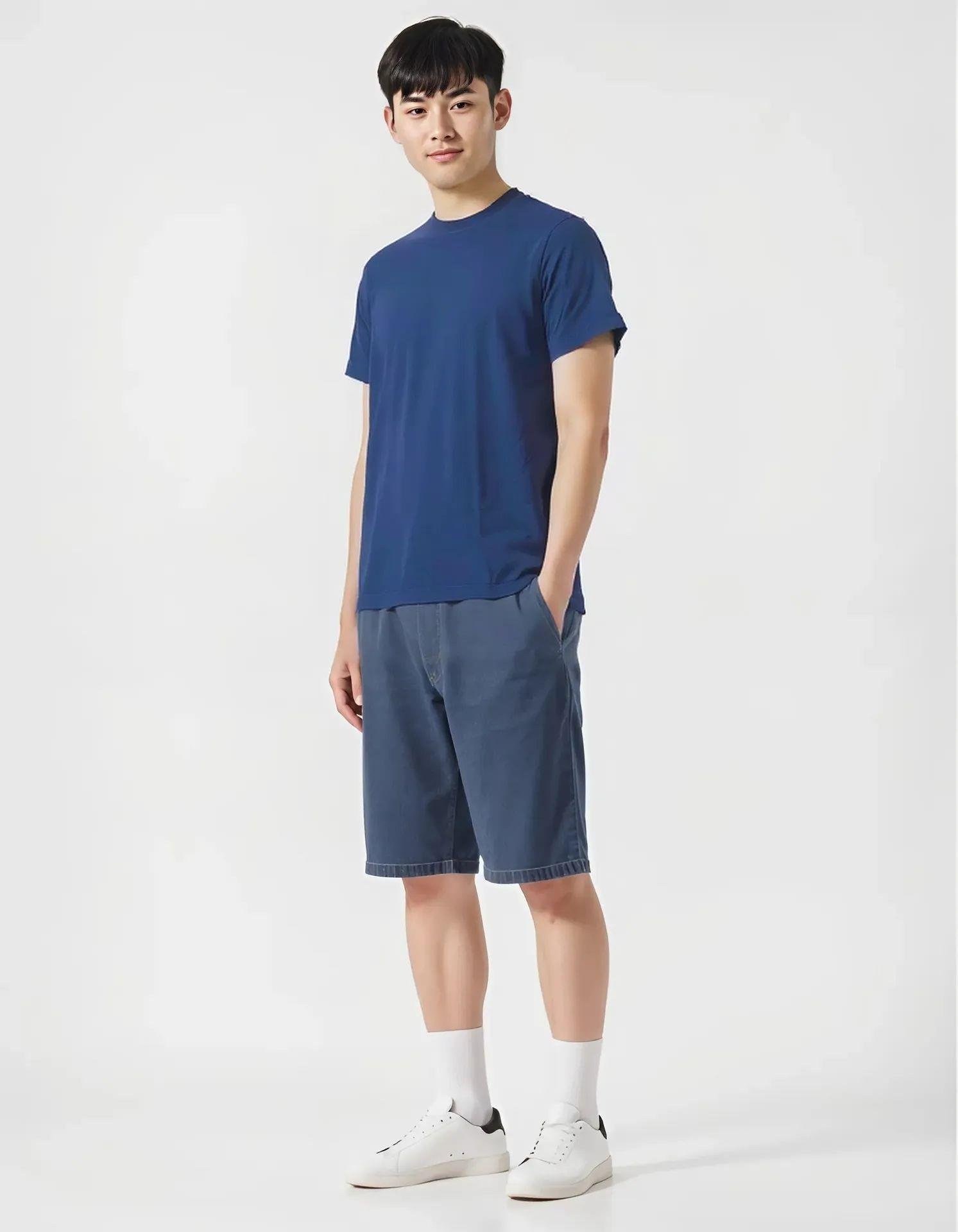 BİSİKLET YAKA TSHIRT LACİVERT