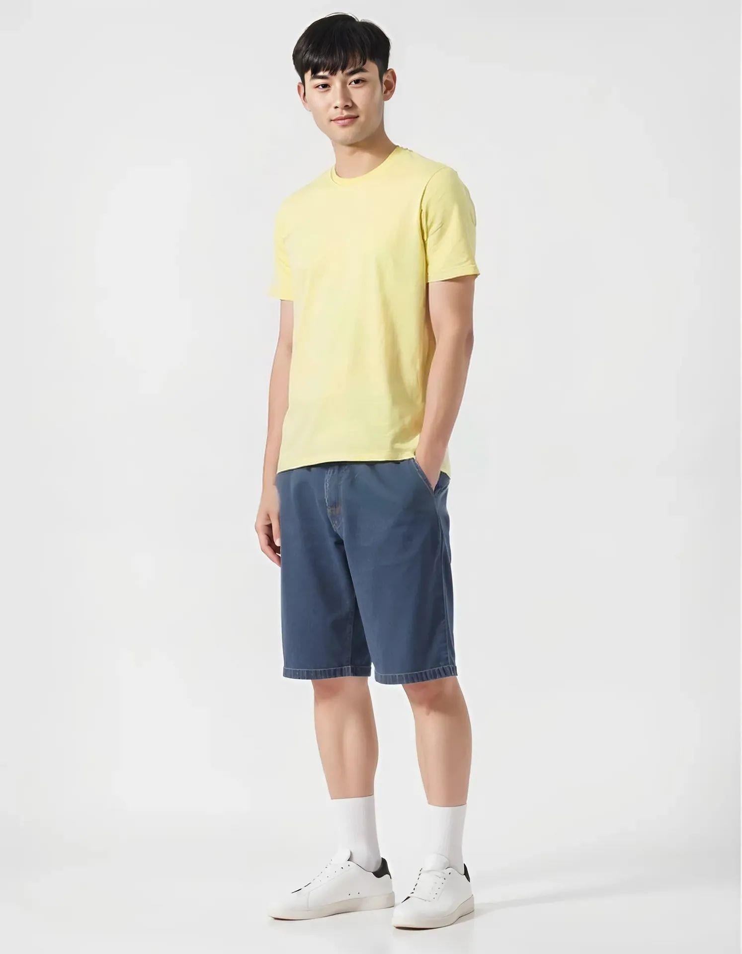 BİSİKLET YAKA TSHIRT SARI