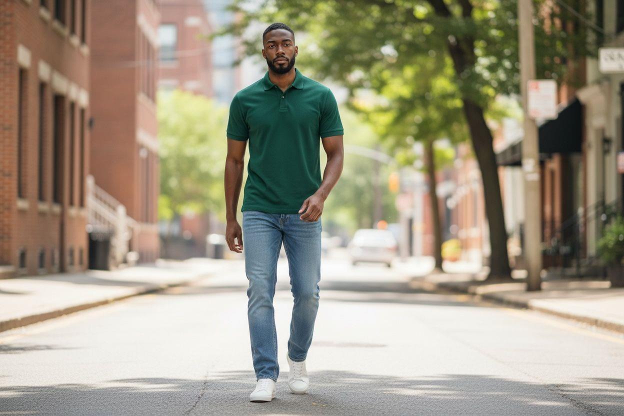 V POLO YAKA TSHIRT %100 PAMUK PETROL YEŞİL