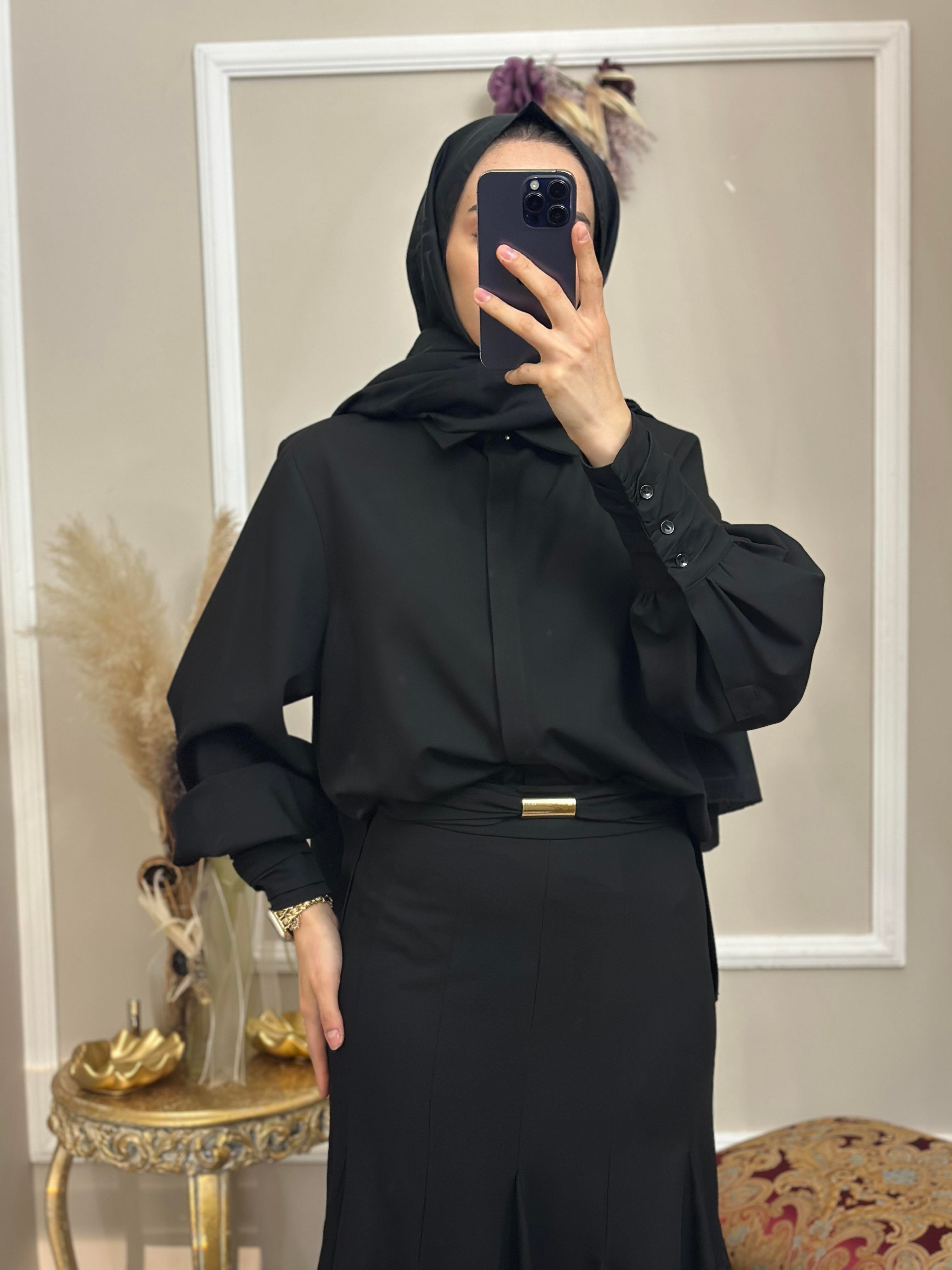 Bileği Drapeli Gömlek