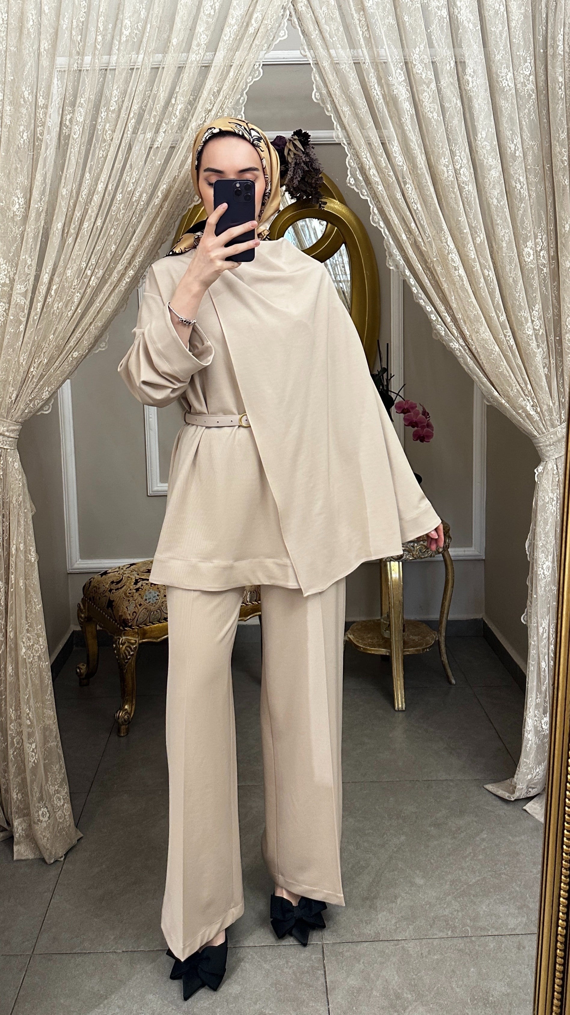 Şal Detaylı Örme Takım