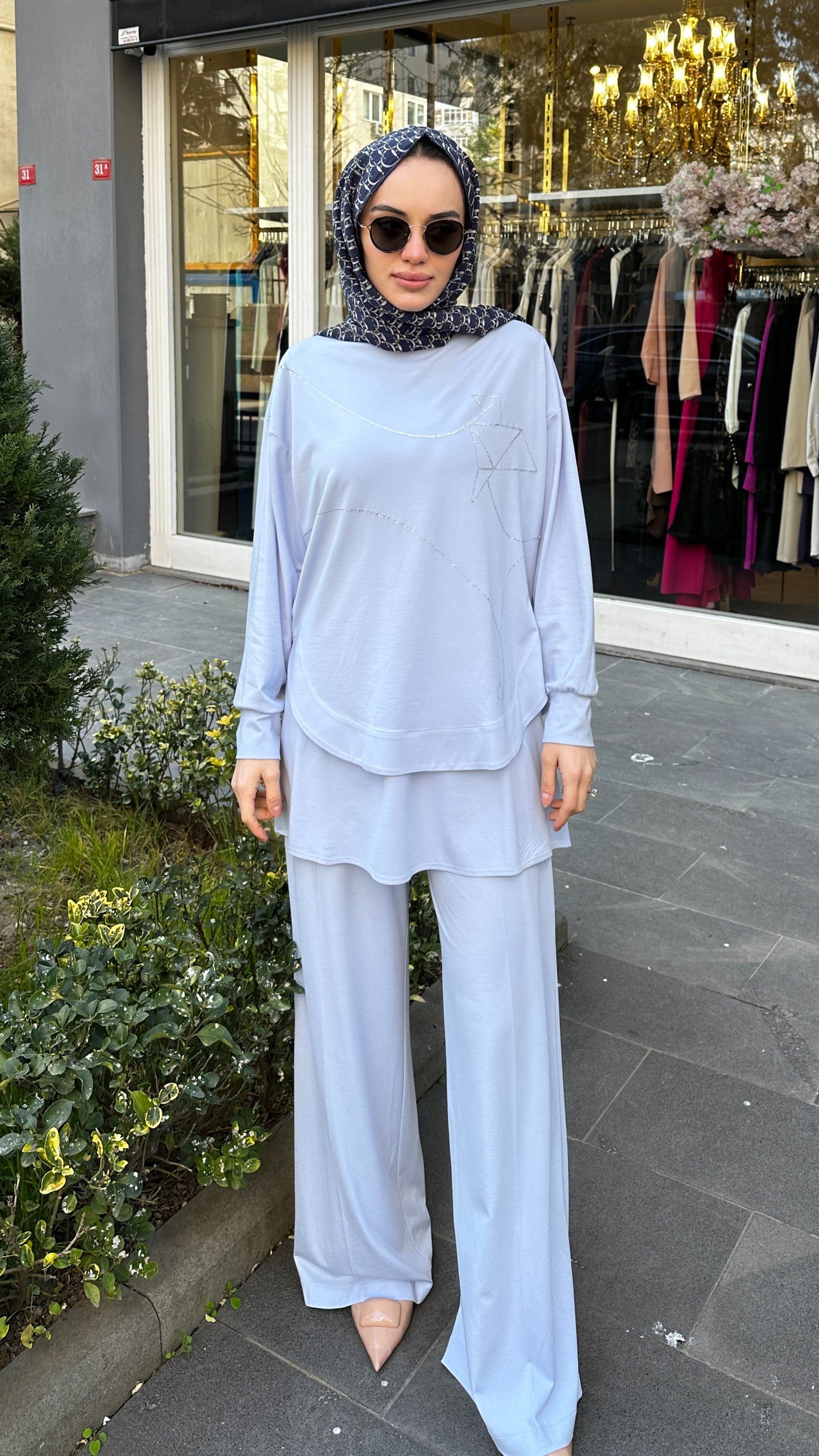 Taş Baskılı Bambu Örme Takım